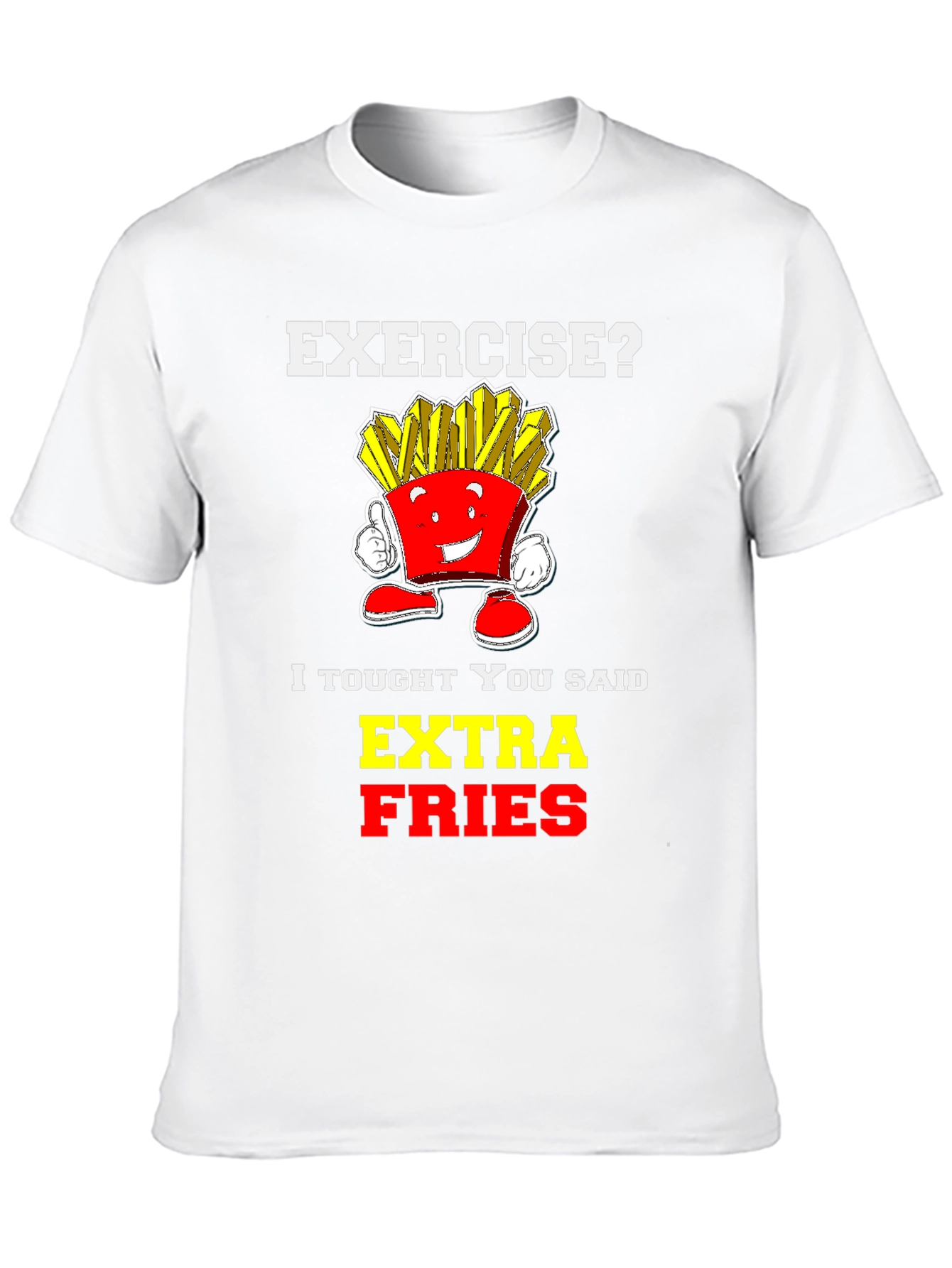 Black Funny Extra Fries Graphic T-Shirt view 10