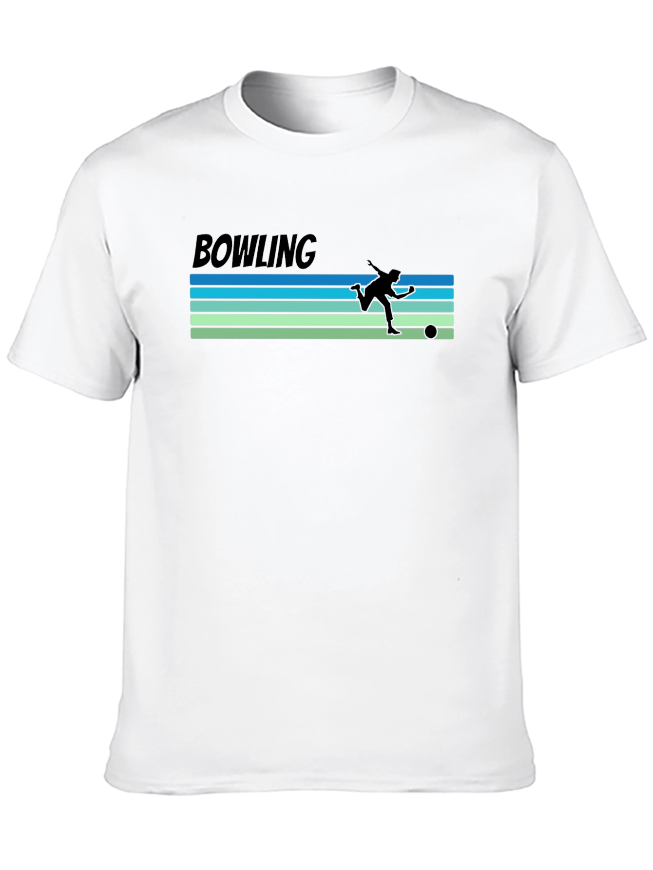Black Bowling Retro Style Graphic T-Shirt view 10