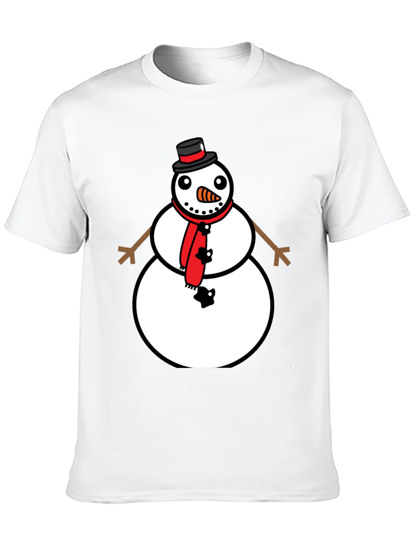 Black Snowman Graphic Tee - Festive Holiday Style view 10
