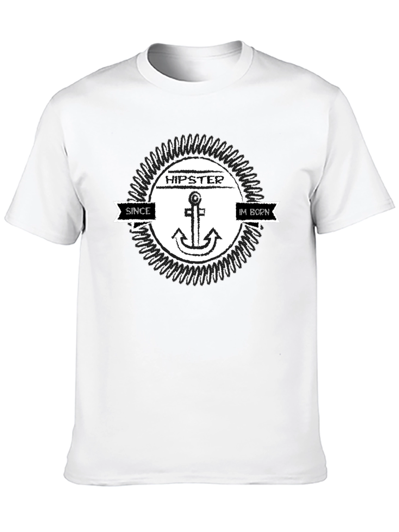 Black Hipster Anchor T-Shirt - Since I'm Born view 10