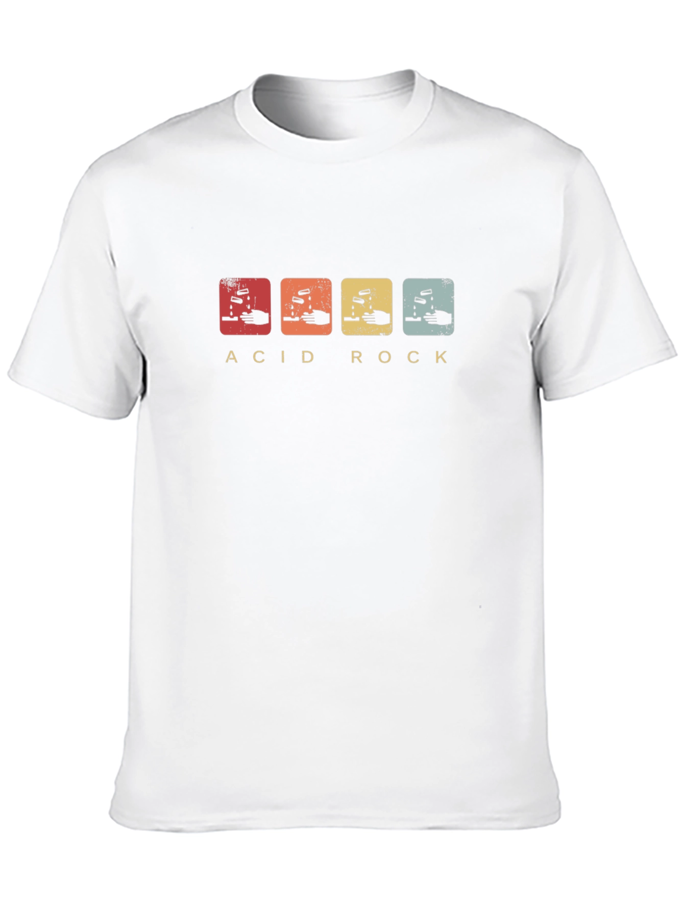 Black Acid Rock Graphic Print Black T-Shirt view 10