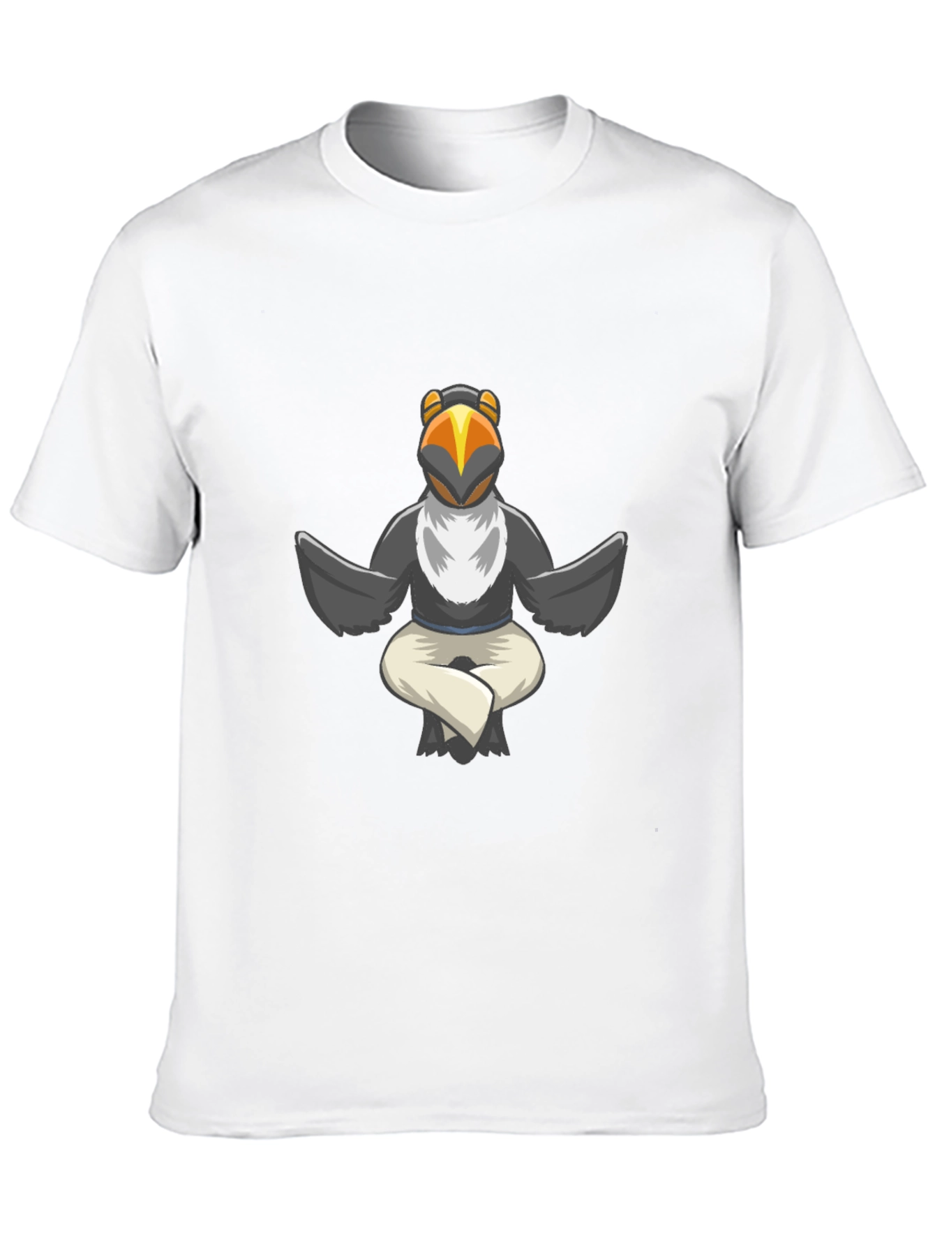 Black Yoga Bird T-Shirt - Meditating Cartoon Animal Tee view 10
