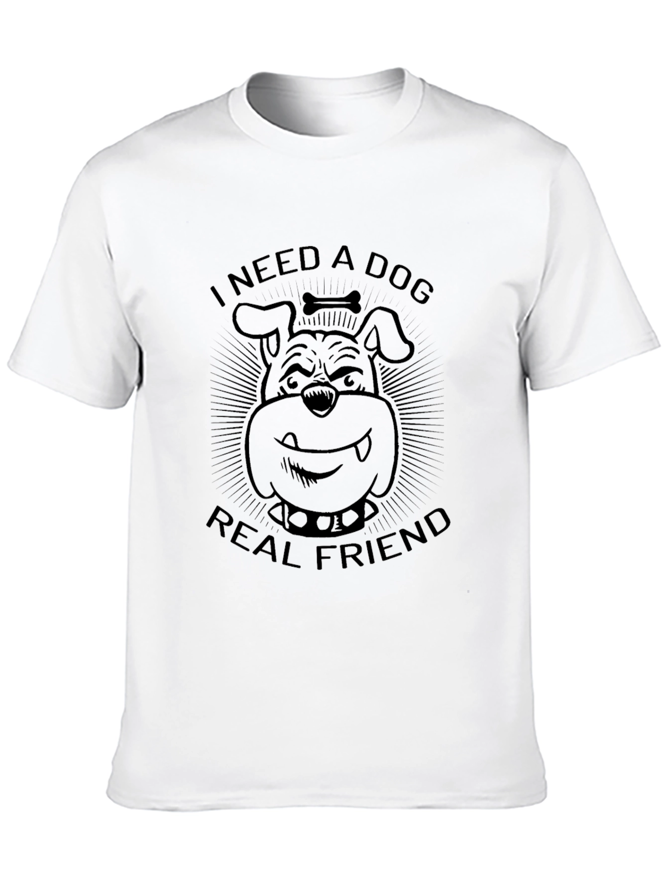 Black I Need A Dog Real Friend Graphic T-Shirt view 10