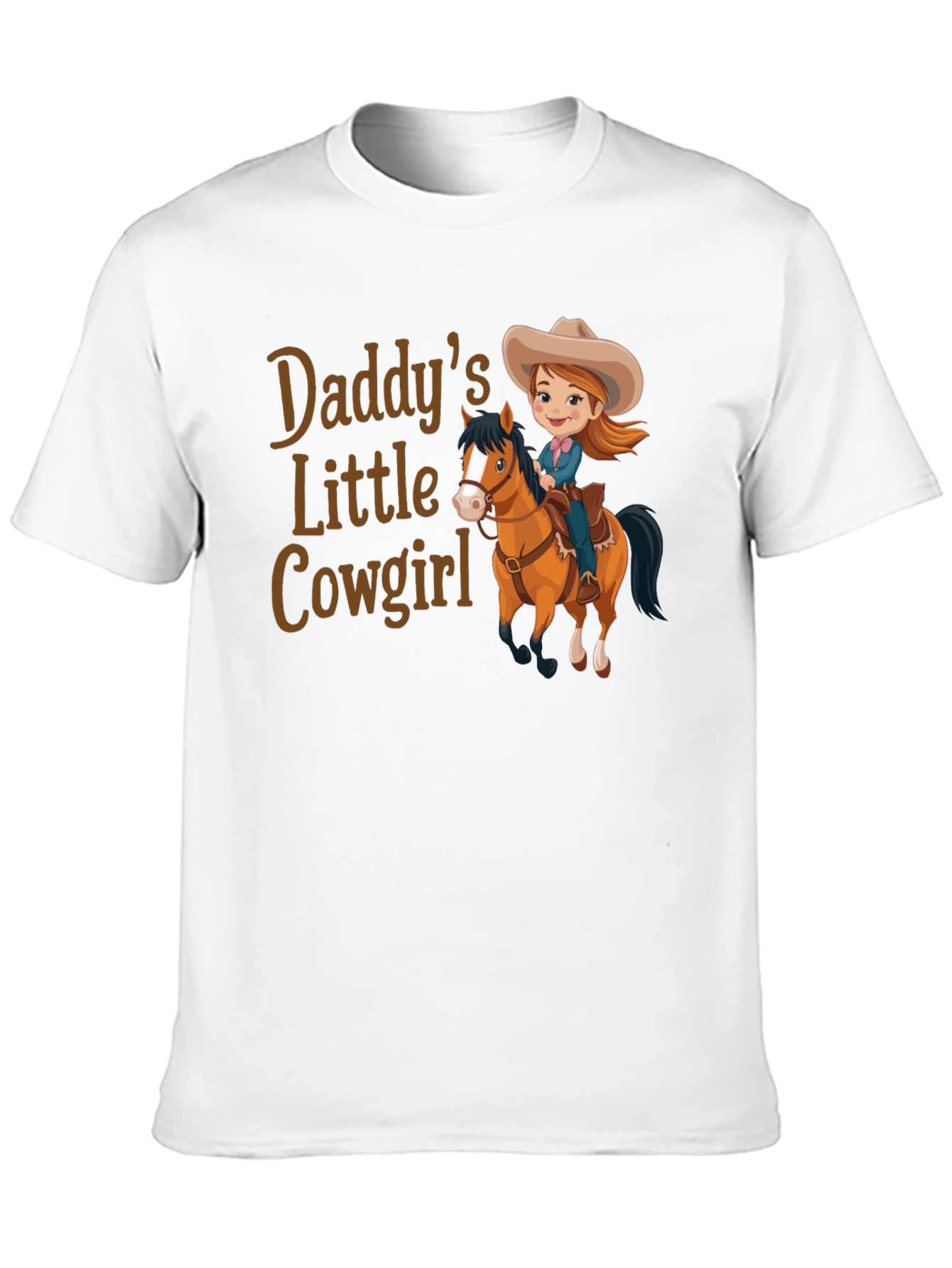 Black Daddy's Little Cowgirl T-Shirt Cute Horse Design view 10
