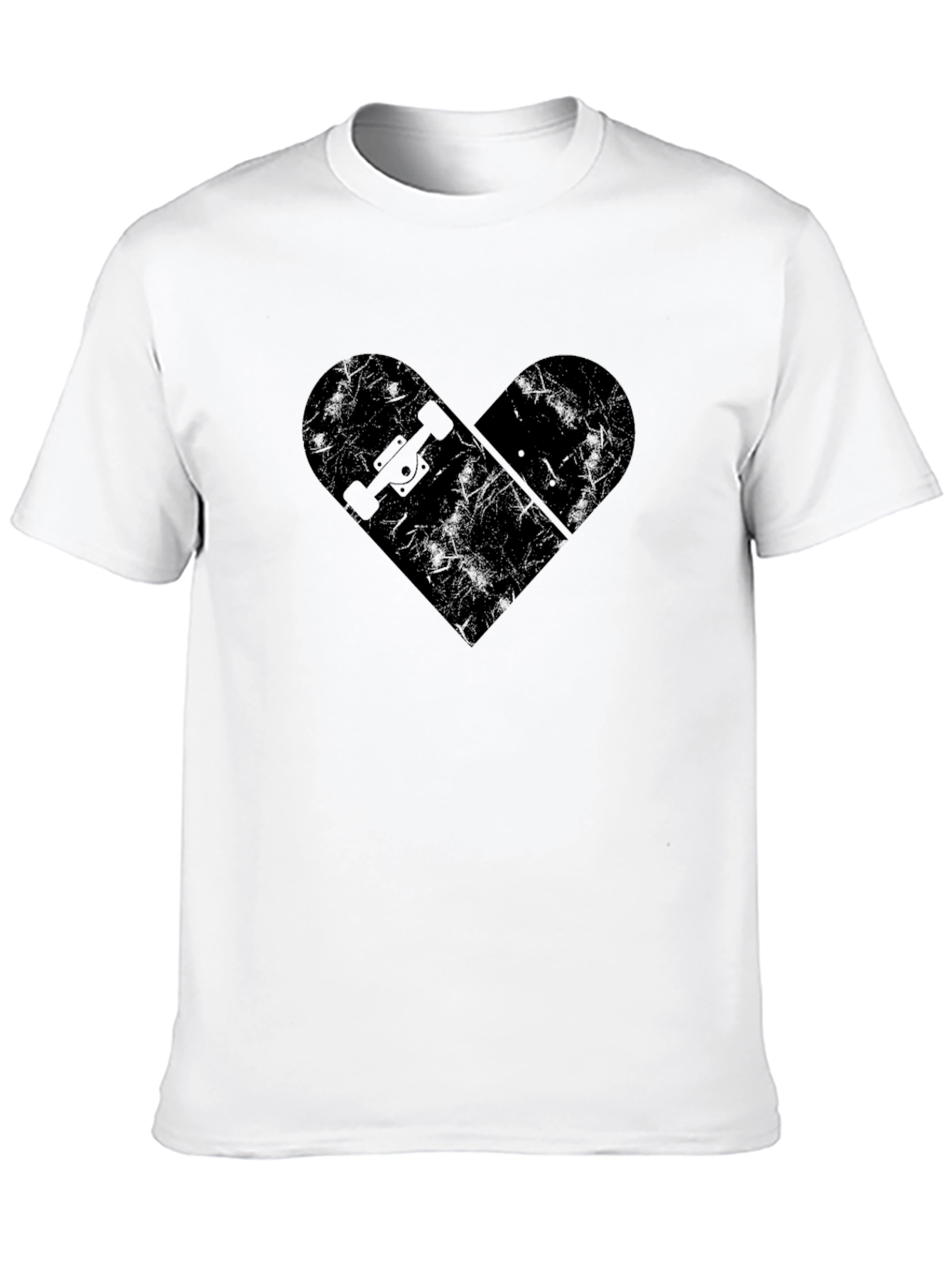 Black Skateboard Heart Graphic T-Shirt - Black view 10