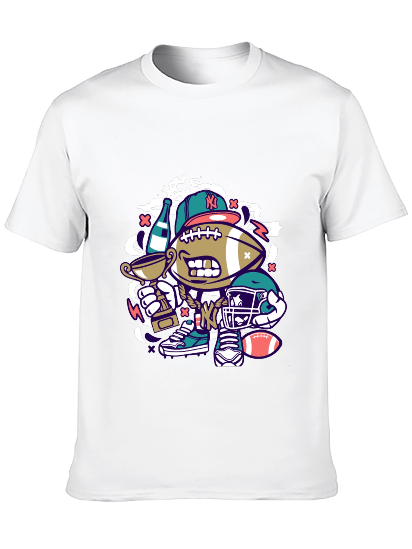 Black Cartoon Football Graphic Tee view 10