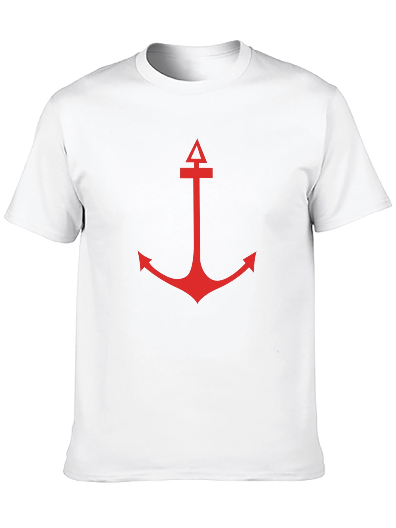 Black Men's Black T-Shirt with Red Anchor Graphic view 10