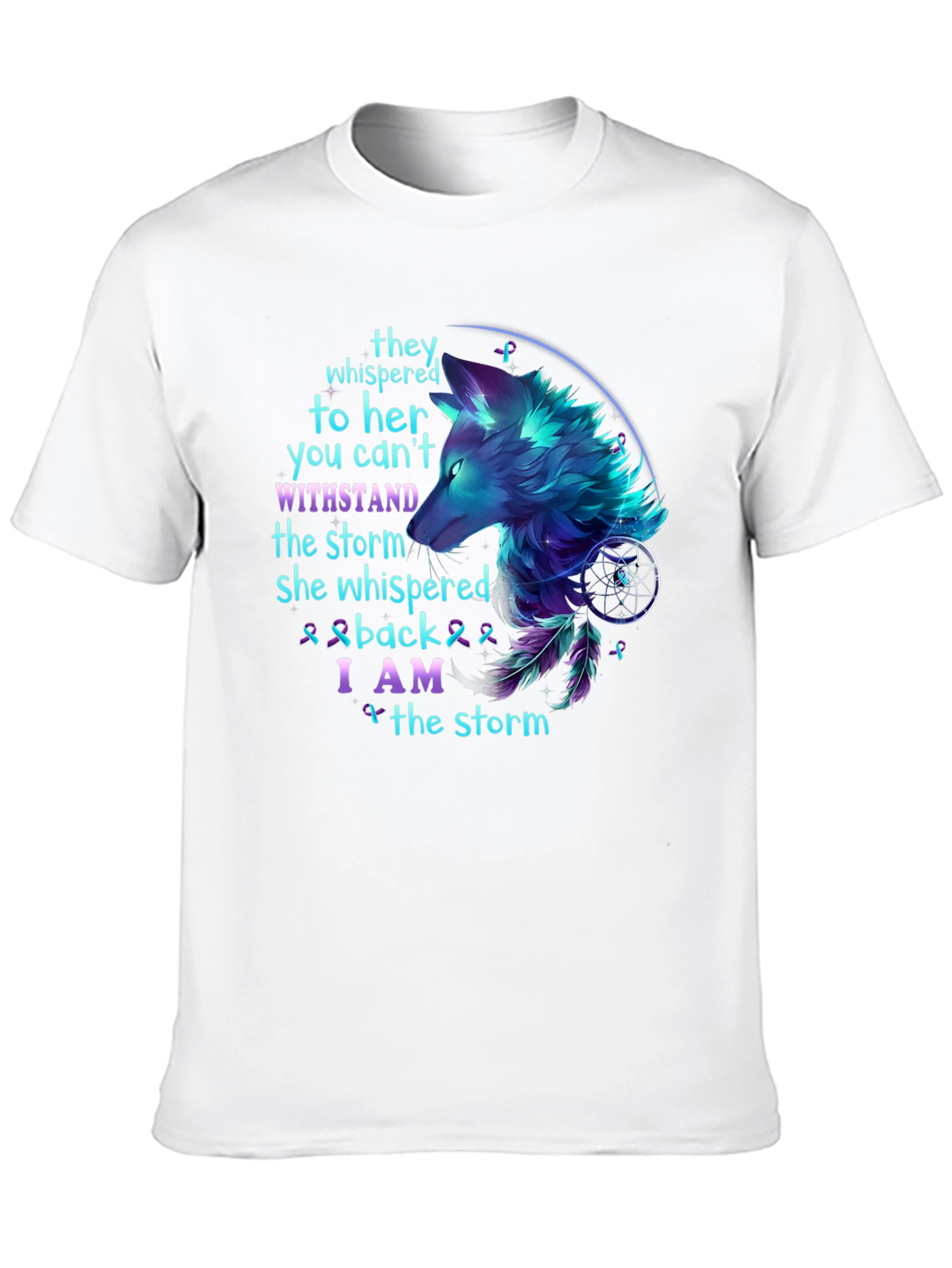 Black Wolf Storm T-Shirt: Stand Strong Graphic Tee view 10