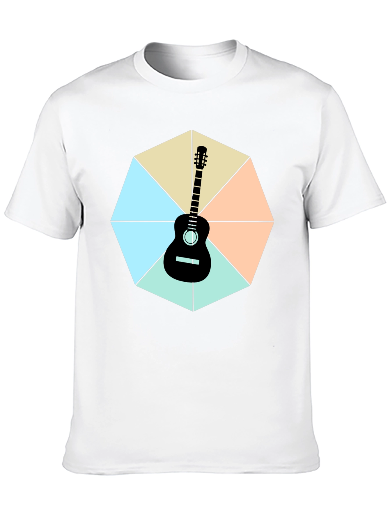 Black Guitar Geometric Graphic Tee view 10