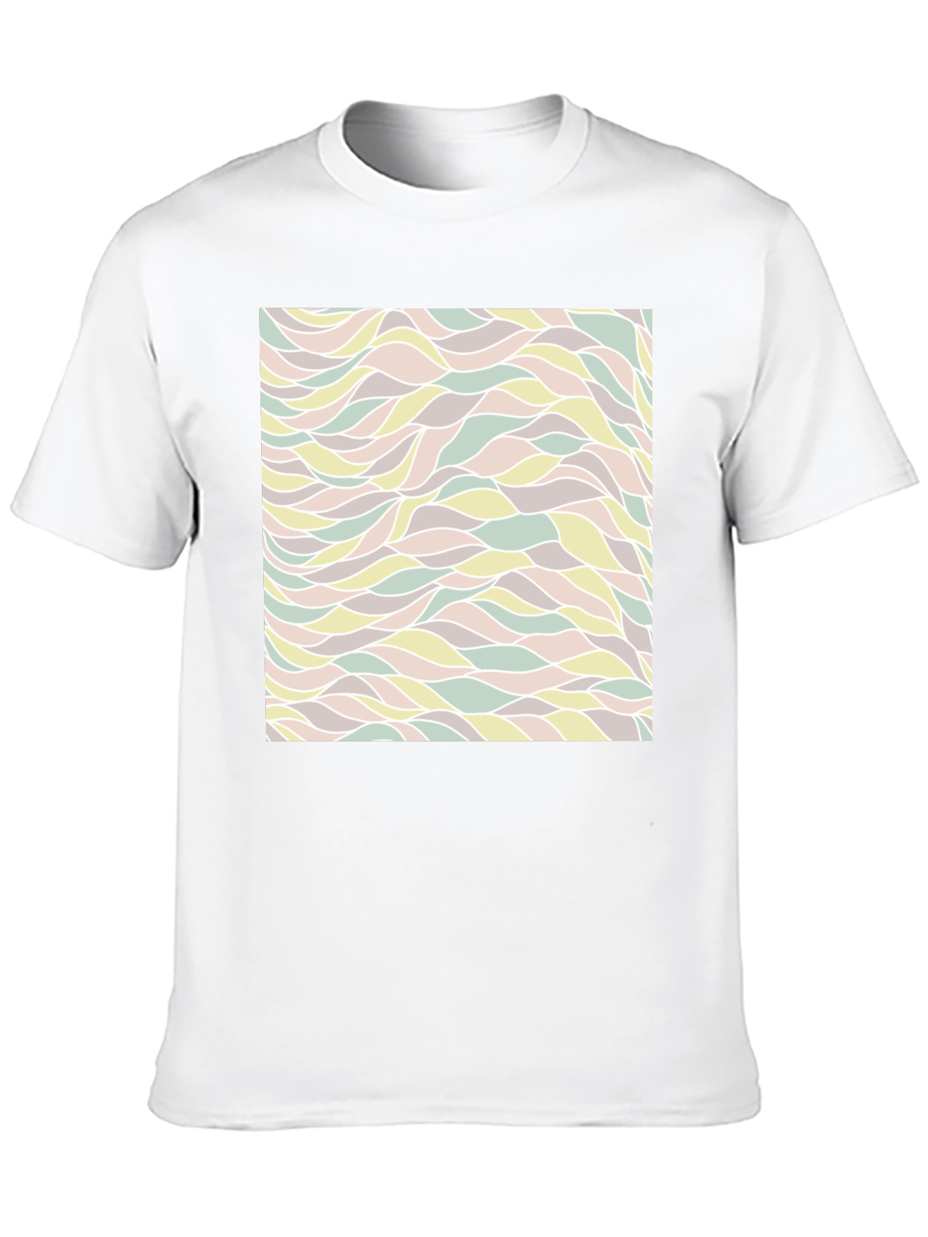 Black Abstract Wave Pattern Black T-Shirt view 10