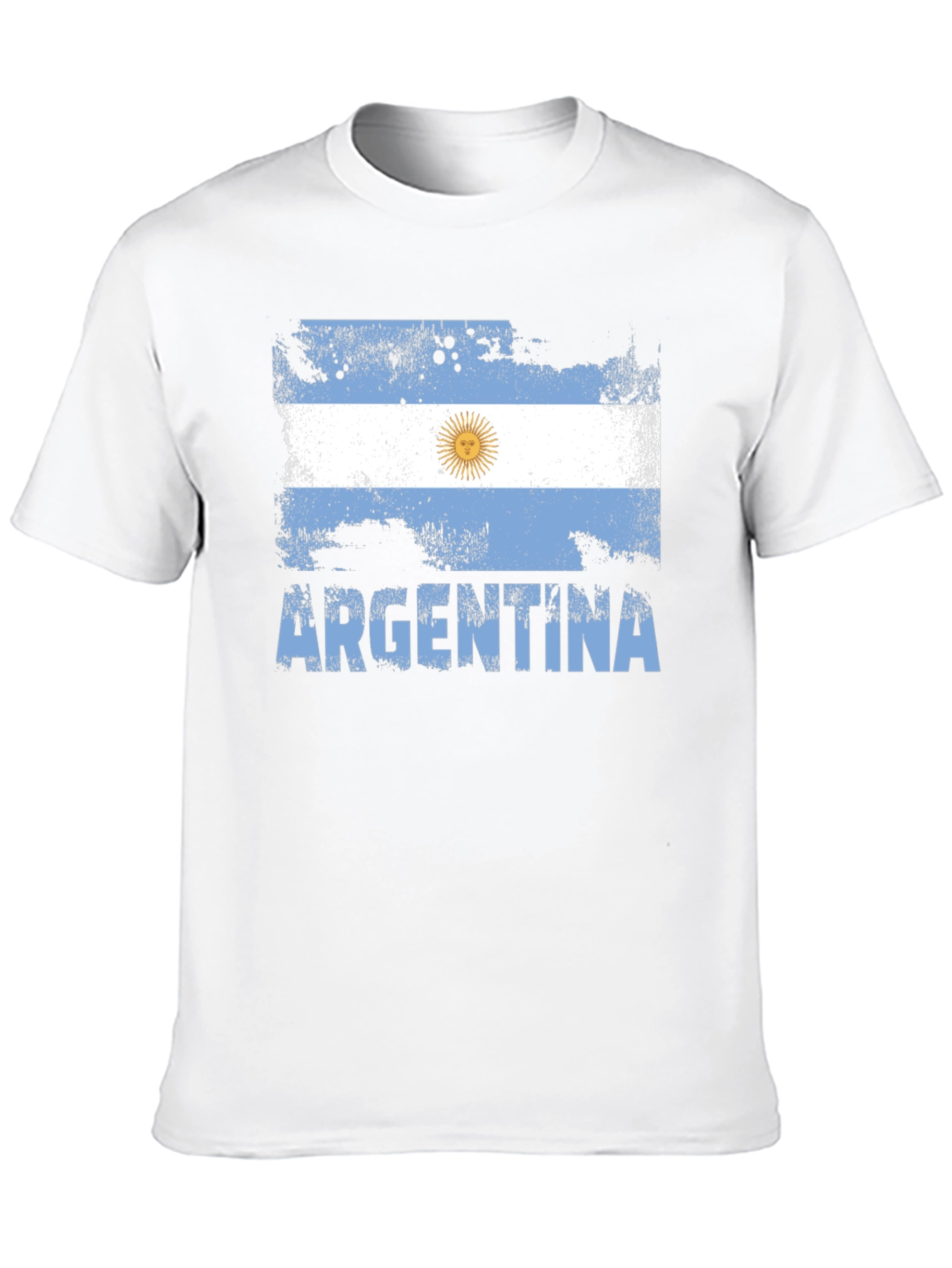 Black Argentina Flag T-Shirt - Distressed Design view 10