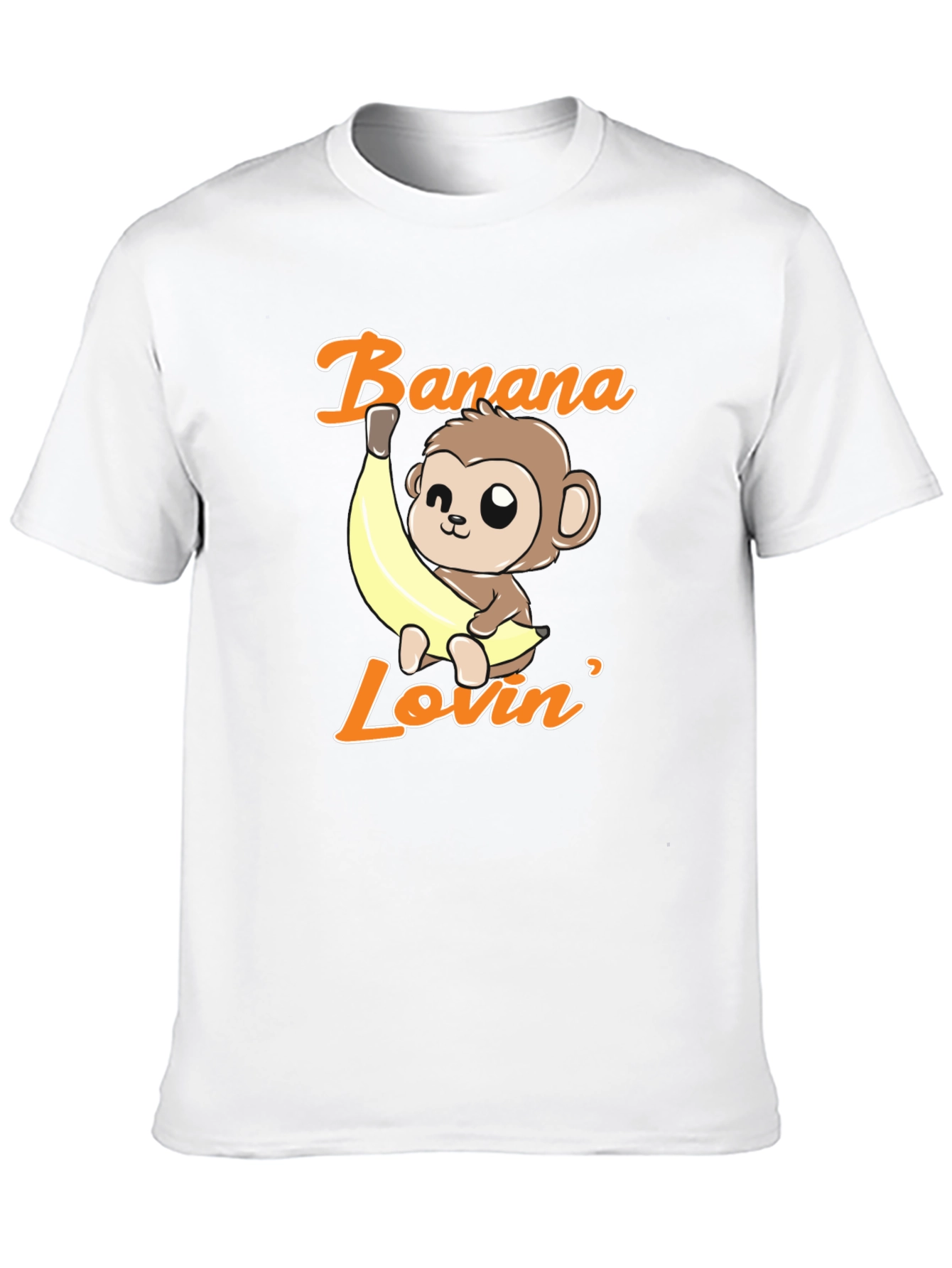 Black Banana Lovin' Monkey T-Shirt - Cute Cartoon Graphic Tee view 10