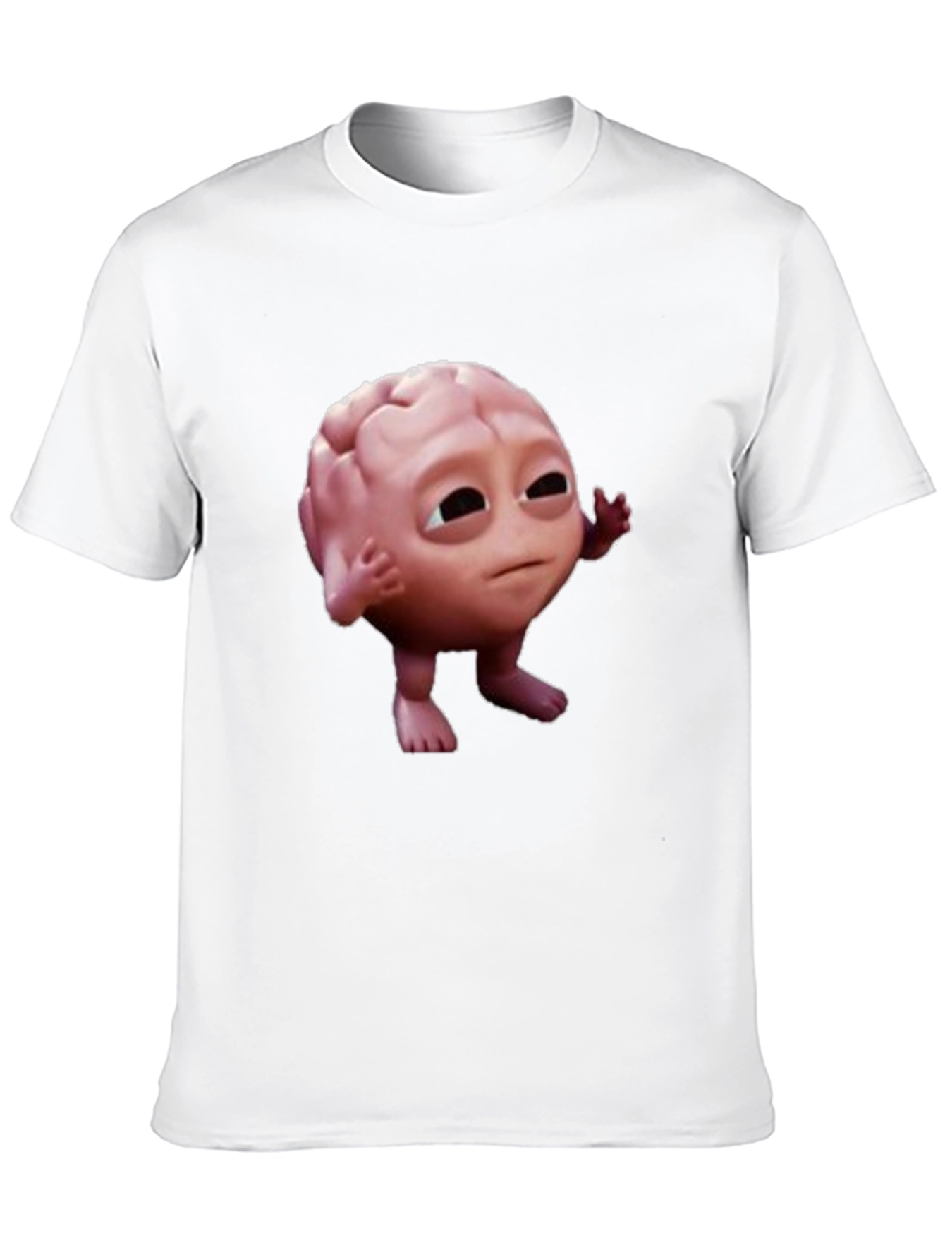 Black Funny Brain Character Black T-Shirt view 10