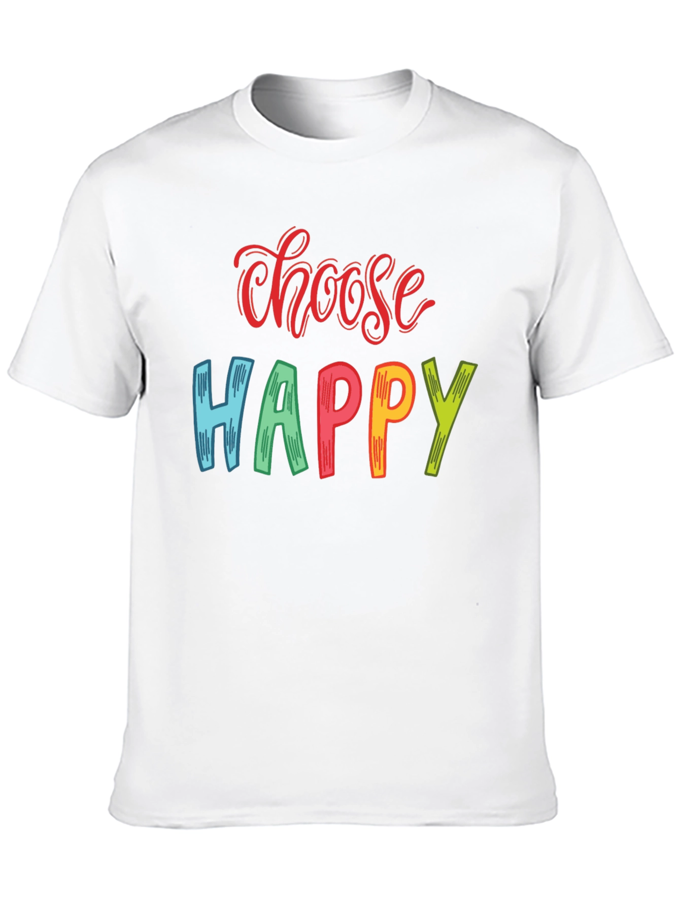 Black Choose Happy Graphic Print T-Shirt view 10