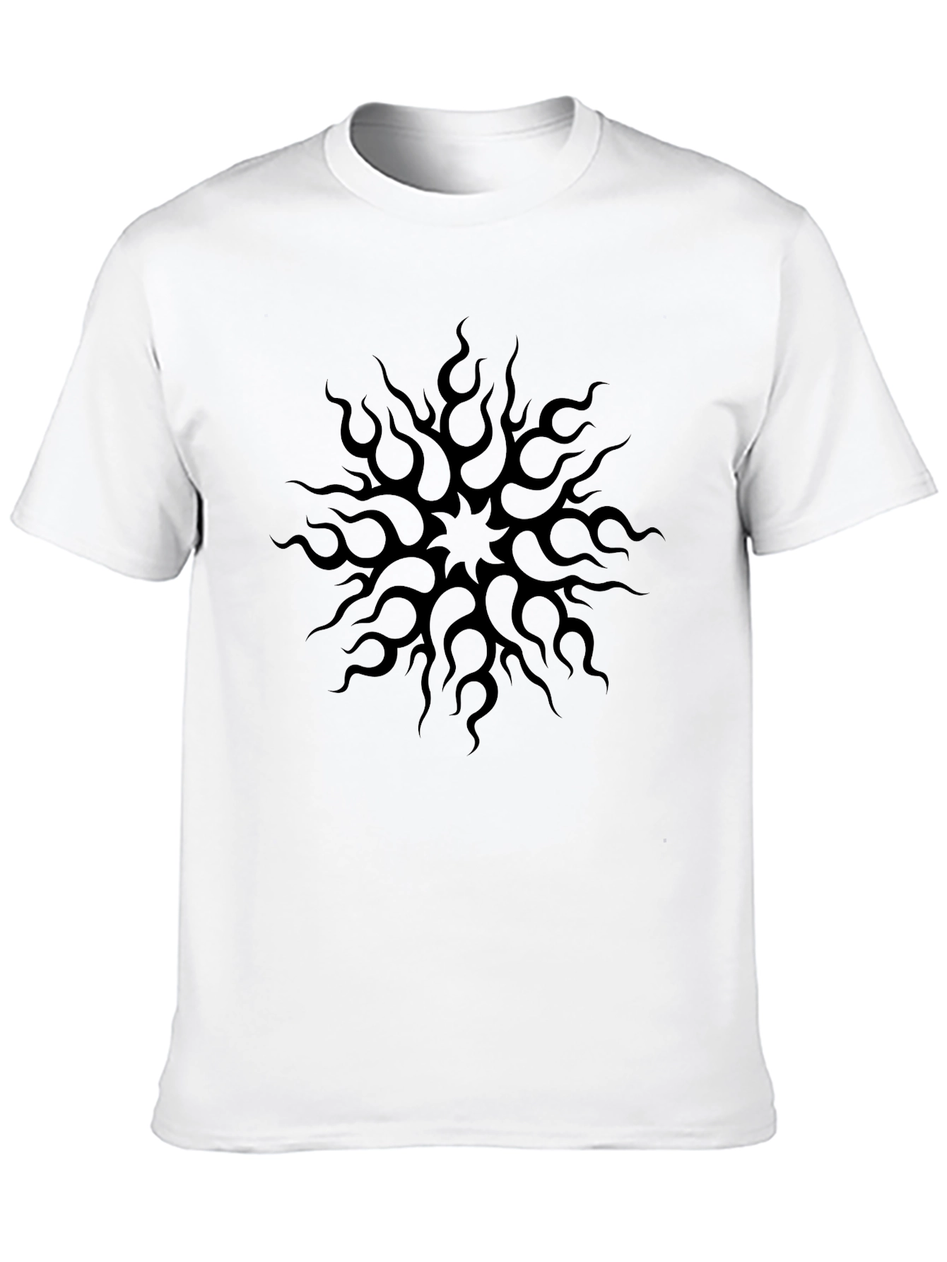 Black Black Graphic Tee - Flame Mandala Design view 10