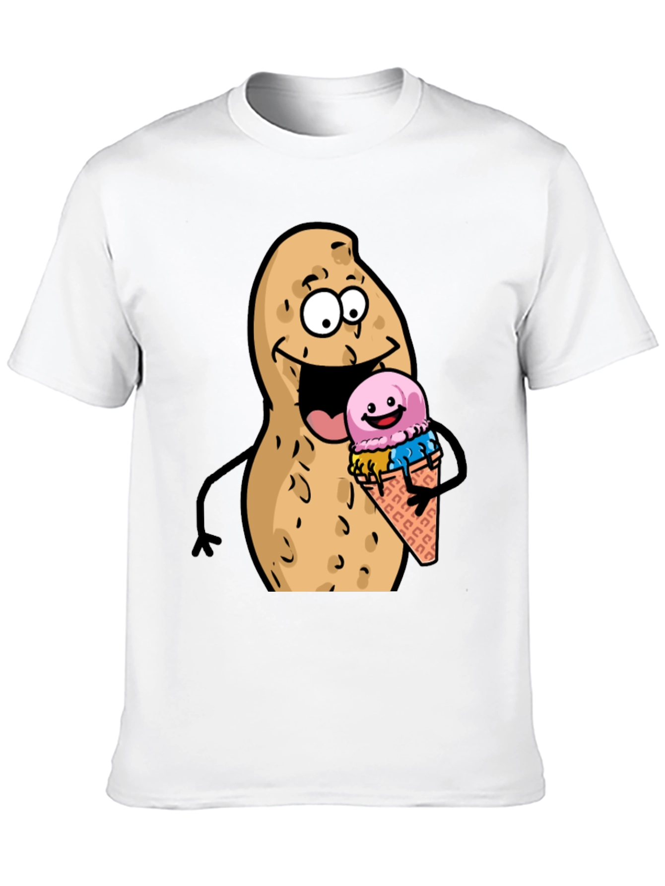 Black Funny Peanut Ice Cream Black T-Shirt view 10