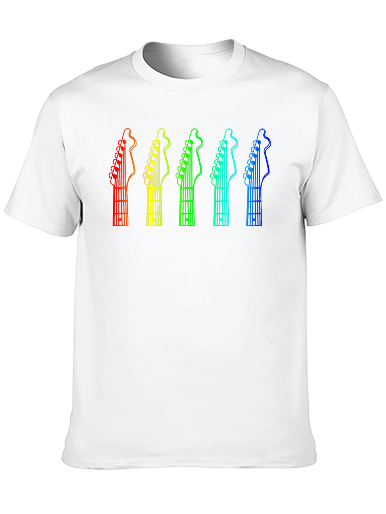 Black Rainbow Guitar Headstock T-Shirt - Music Lover Tee view 10