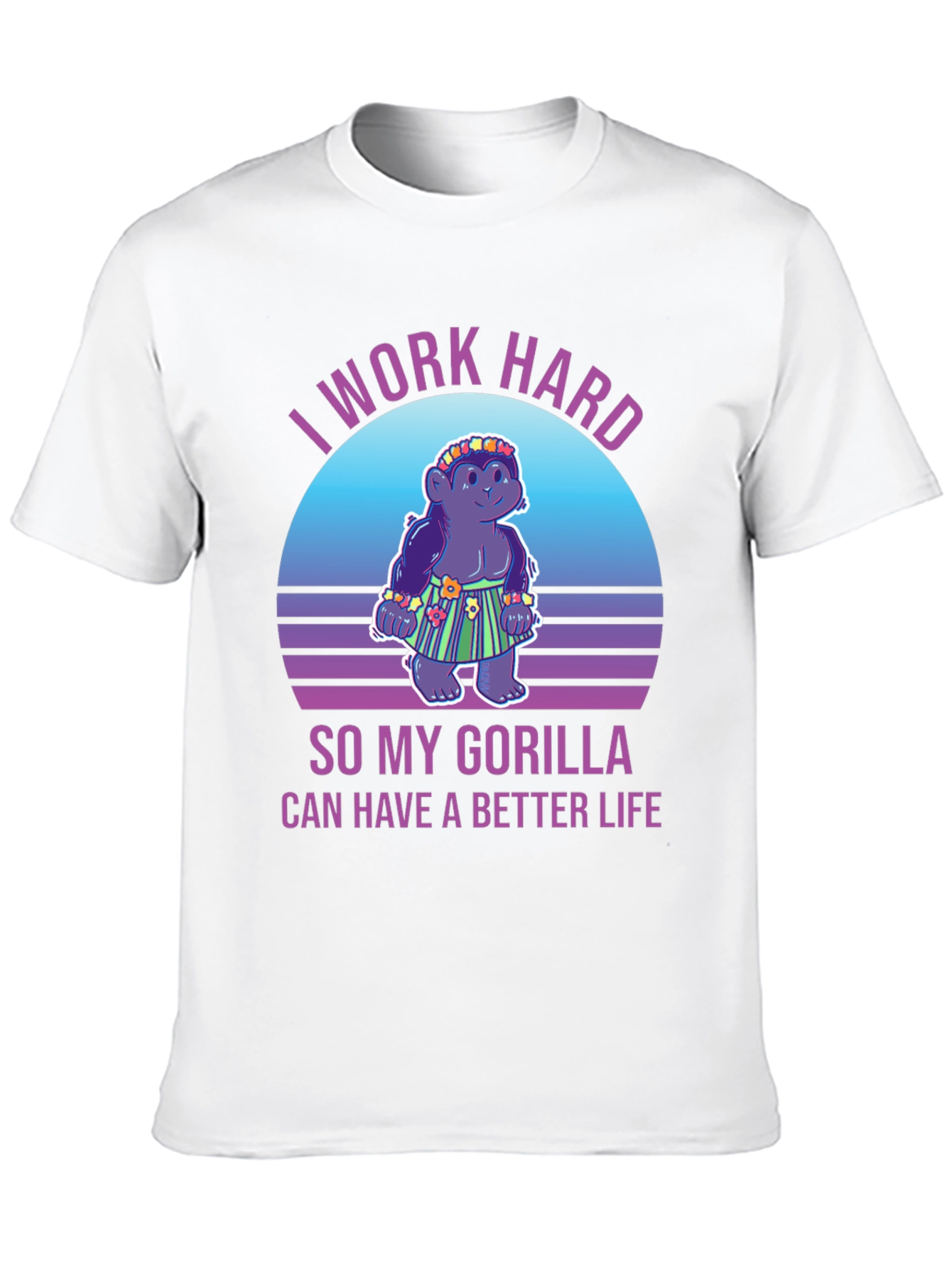 Black I Work Hard for My Gorilla T-Shirt view 10