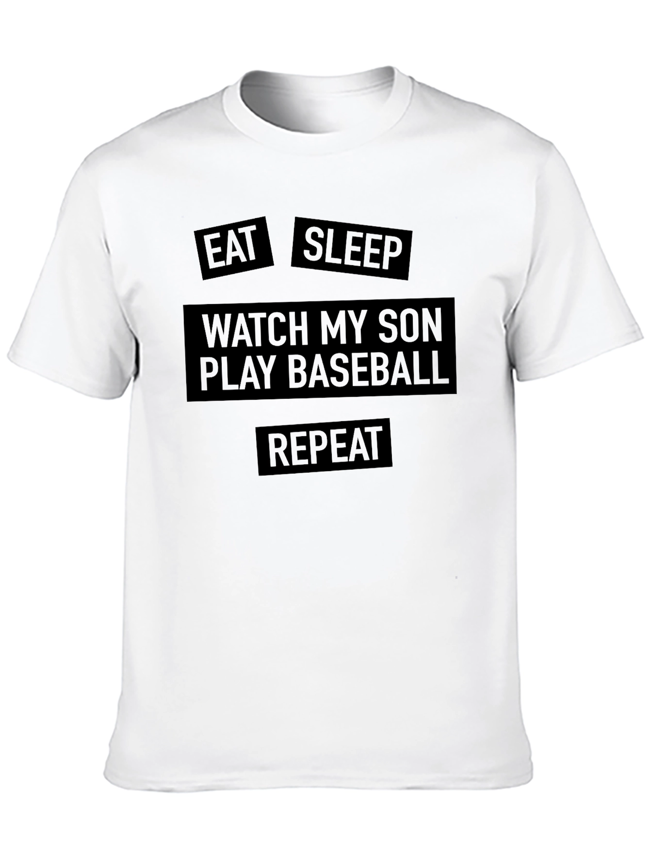 Black Eat Sleep Watch My Son Play Baseball Men's T-Shirt view 10