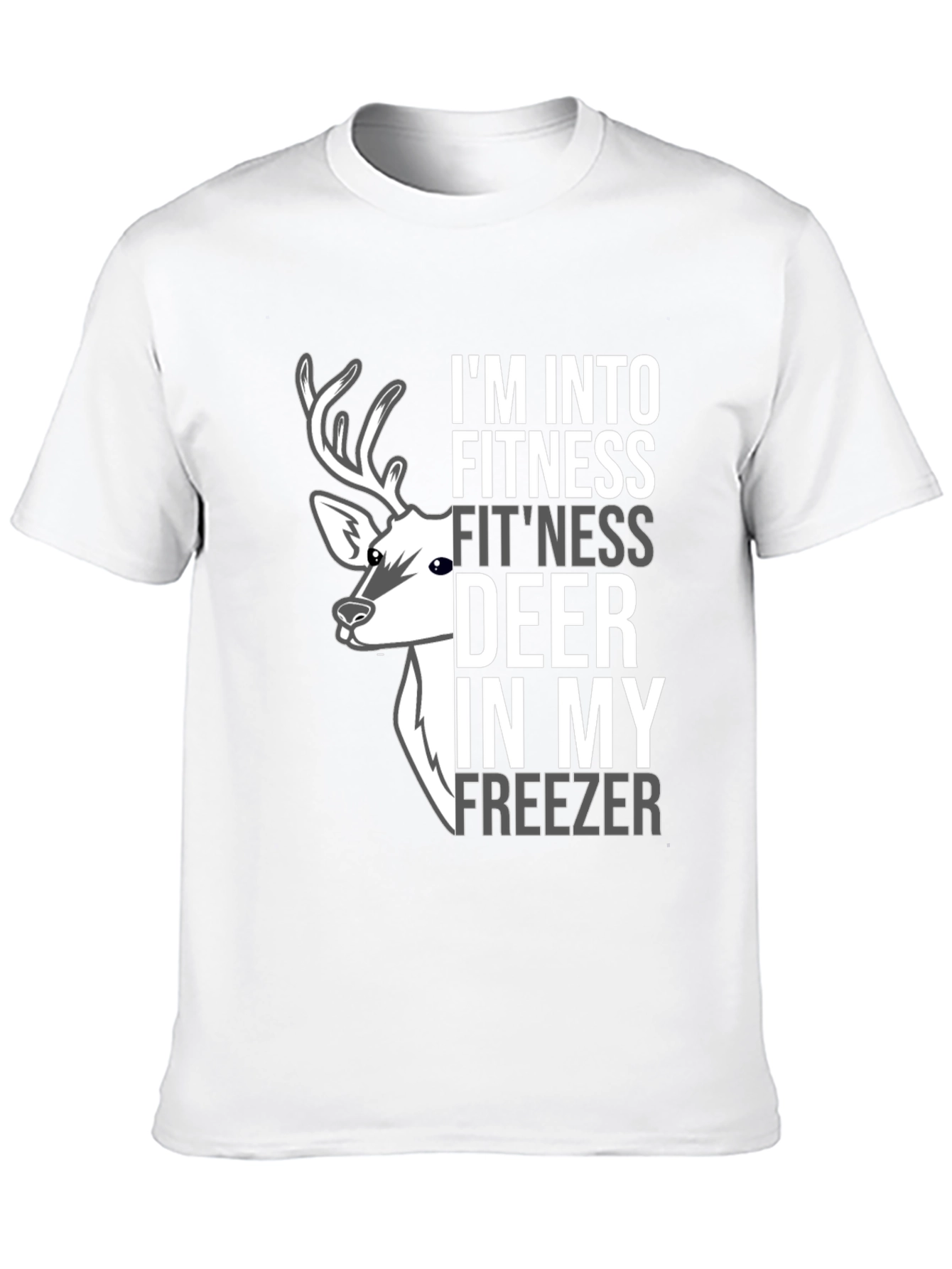 Black Fitness Deer Freezer Novelty Graphic Tee view 10