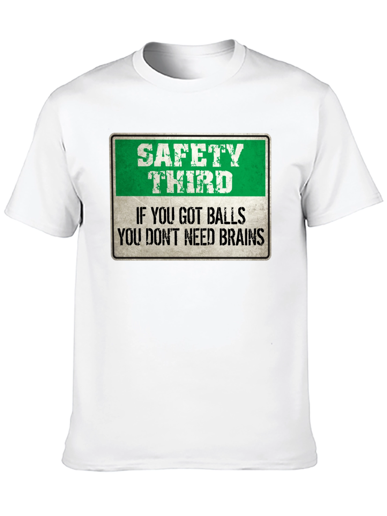 Black Safety Third Graphic Tee - Humorous Mens T-Shirt view 10