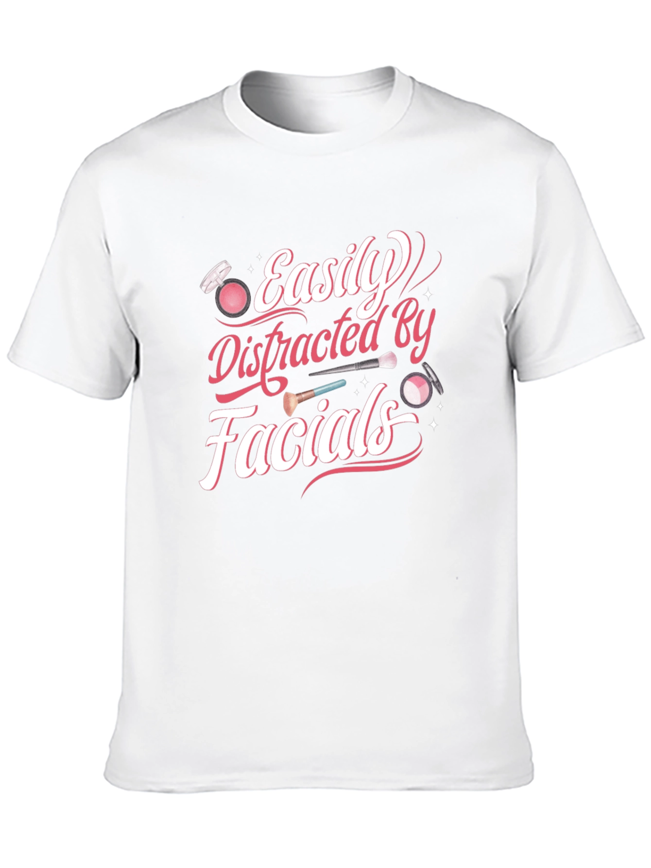 Black Easily Distracted By Facials T-Shirt view 10