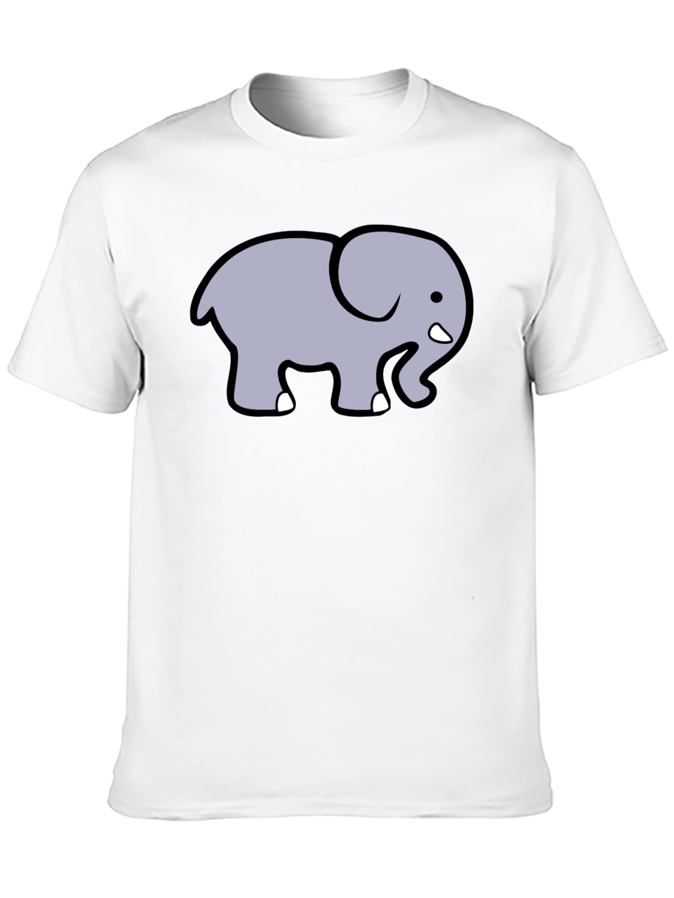 Black Cute Elephant Graphic T-Shirt - Black Cotton Tee view 10