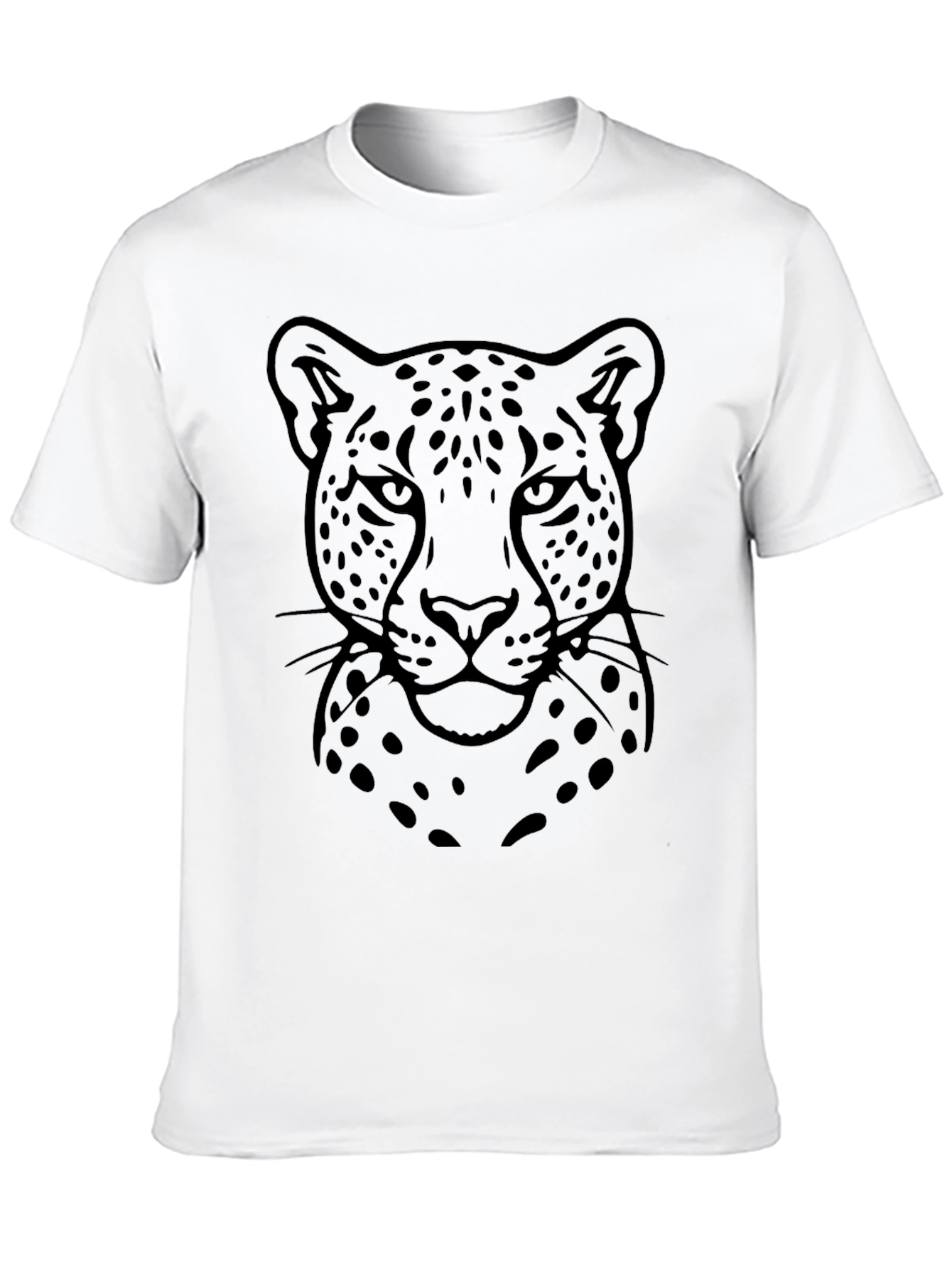 Black Black Leopard Print T-Shirt - Men's Casual Tee view 10