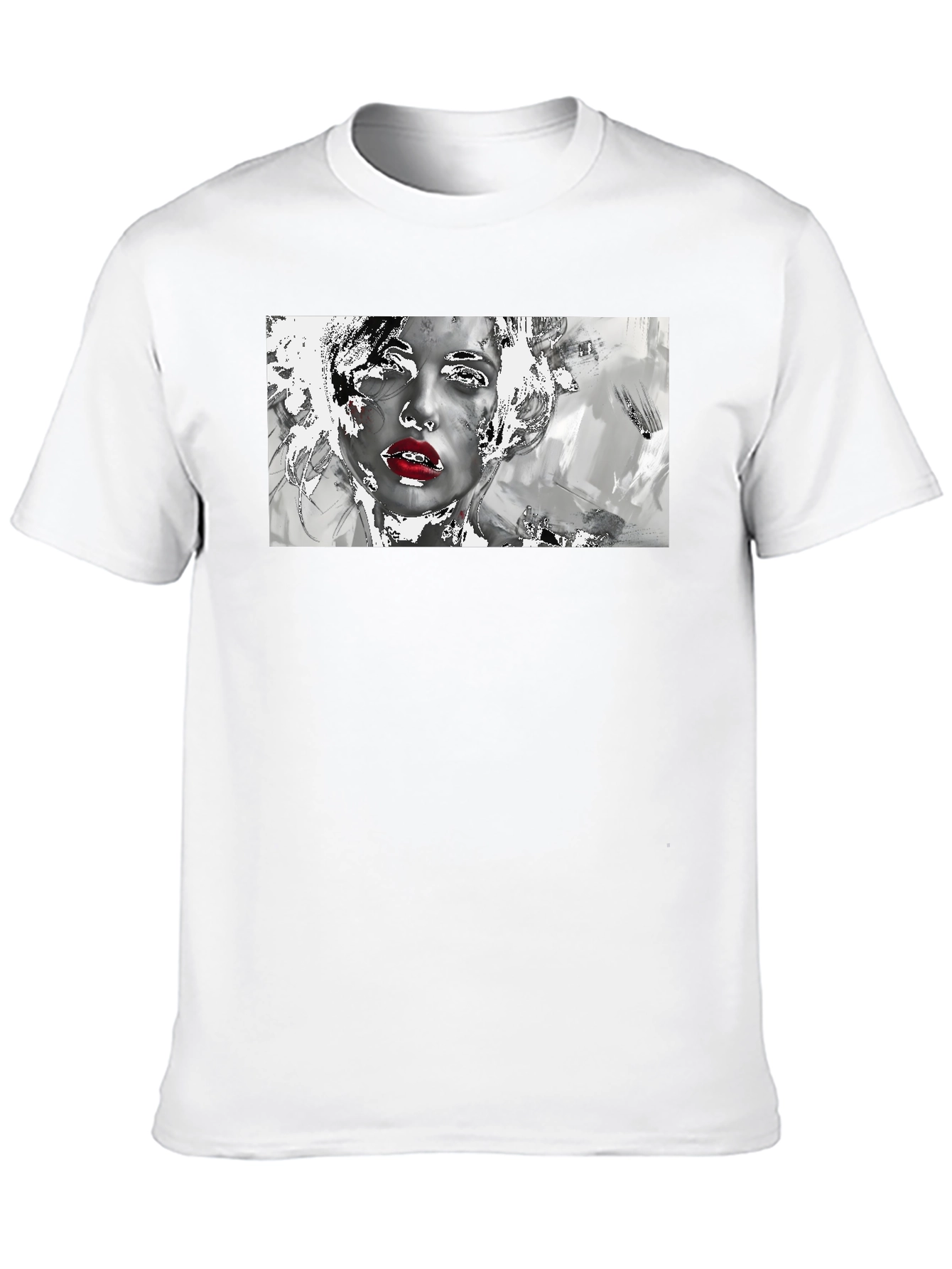 Black Abstract Art Graphic Tee - Black Cotton Blend view 10