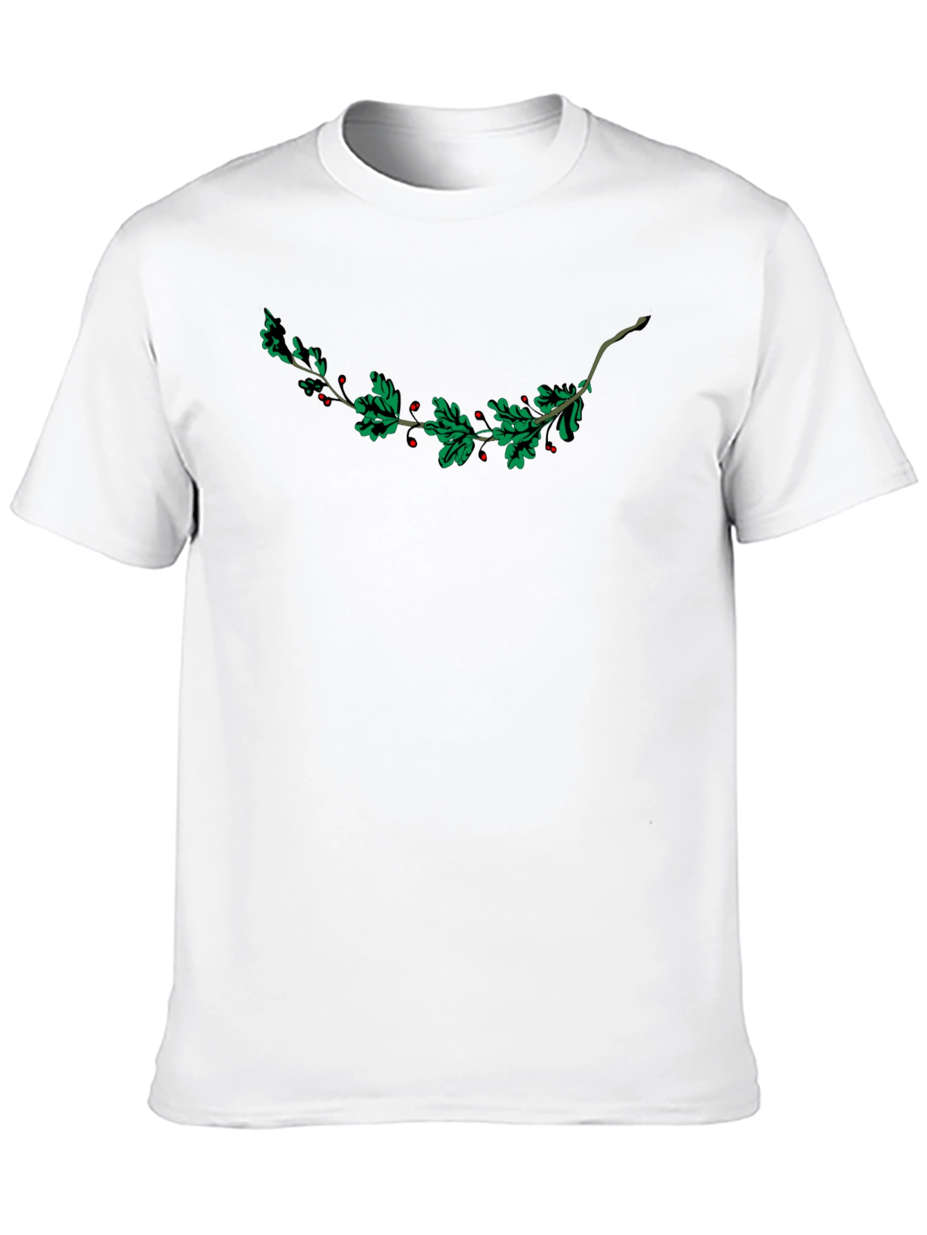 Black Festive Holly Berry Branch Graphic Tee - Black view 10