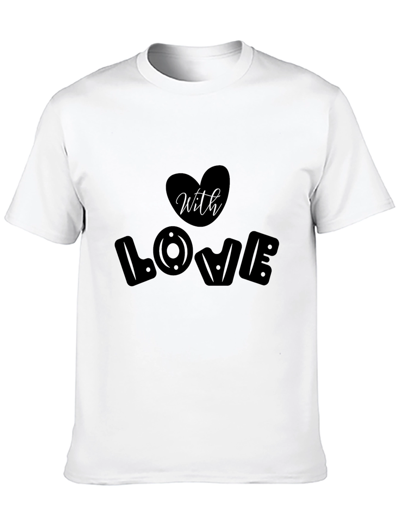 Black Stylish Black T-Shirt With Love Graphic Design view 10