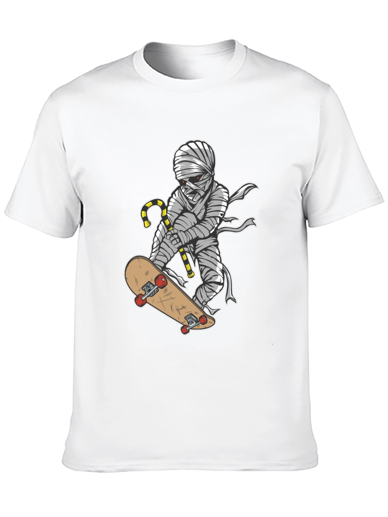 Black Mummy Skateboarder Graphic T-Shirt - Cool Halloween Tee view 10