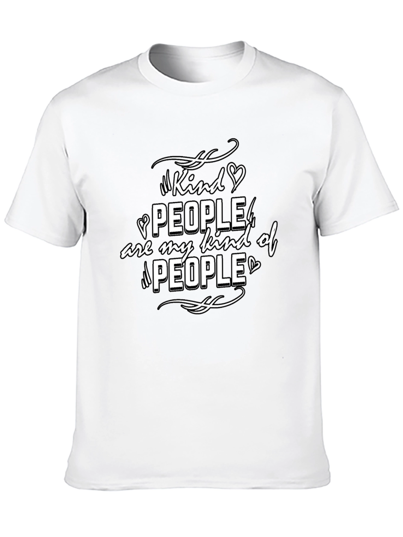 Black Kind People Graphic T-Shirt - Black Crew Neck view 10