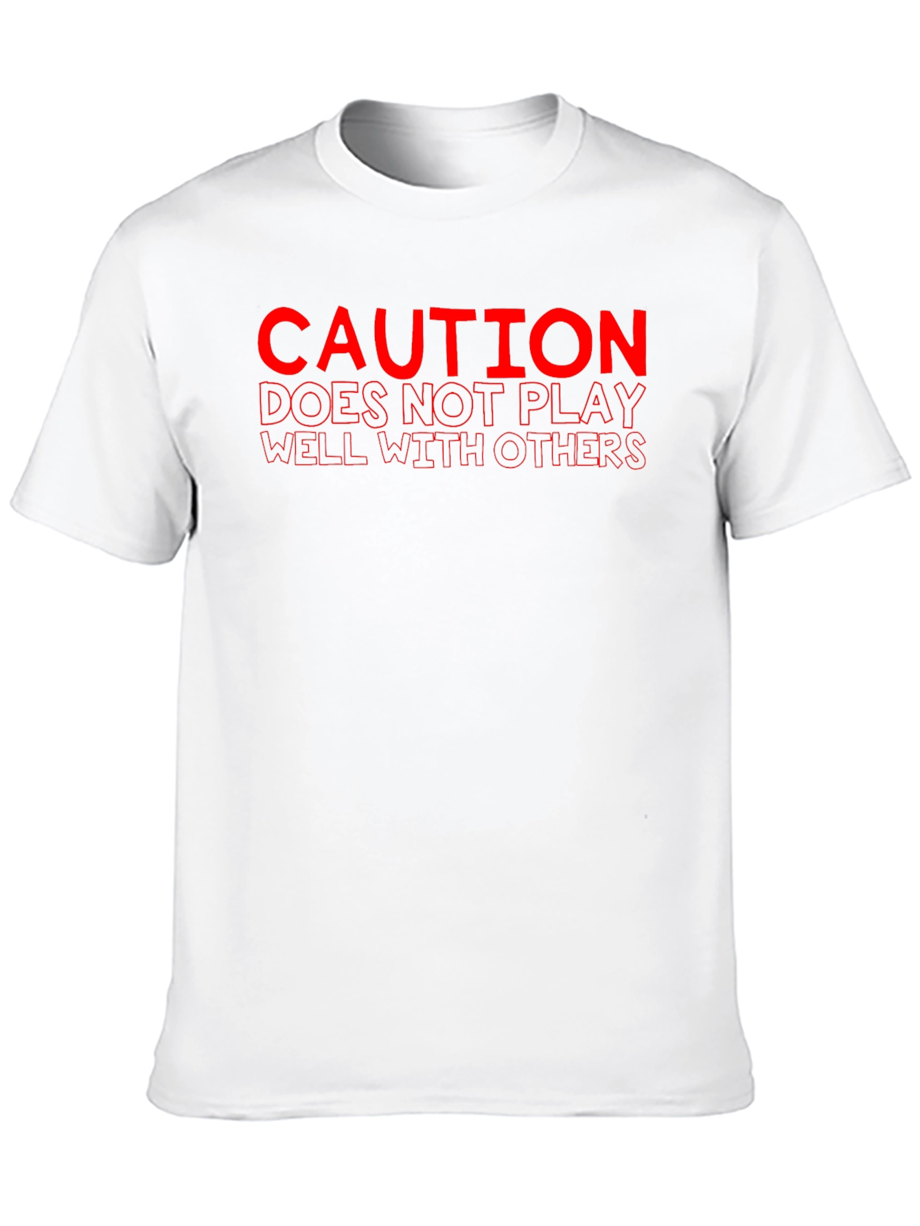 Black Caution: Doesn't Play Well T-Shirt - Edgy Humor Tee view 10