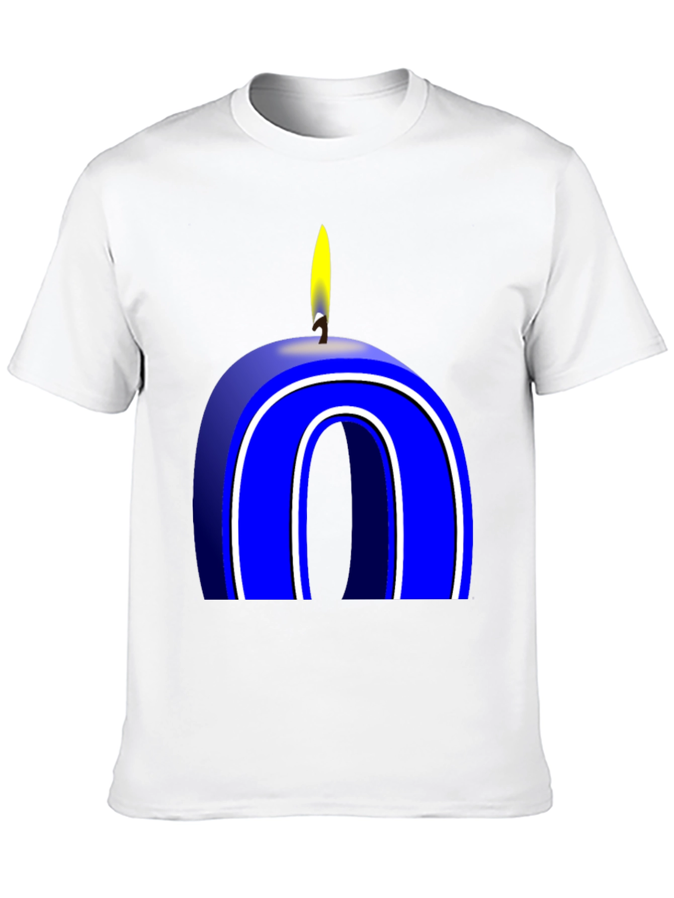 Blue Number 0 Candle T-Shirt - 10