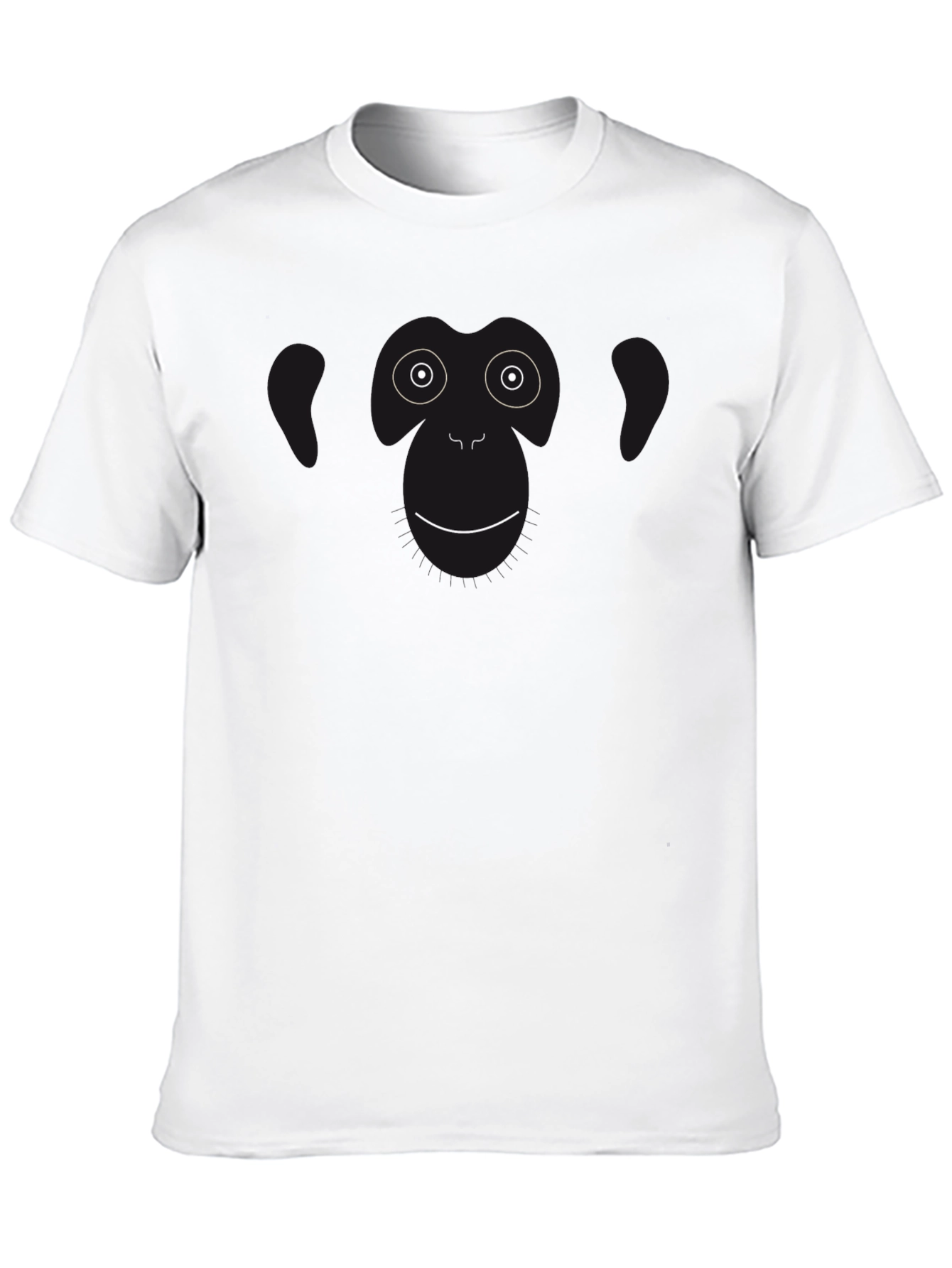 Black Funny Monkey Face Graphic Black T-Shirt view 10