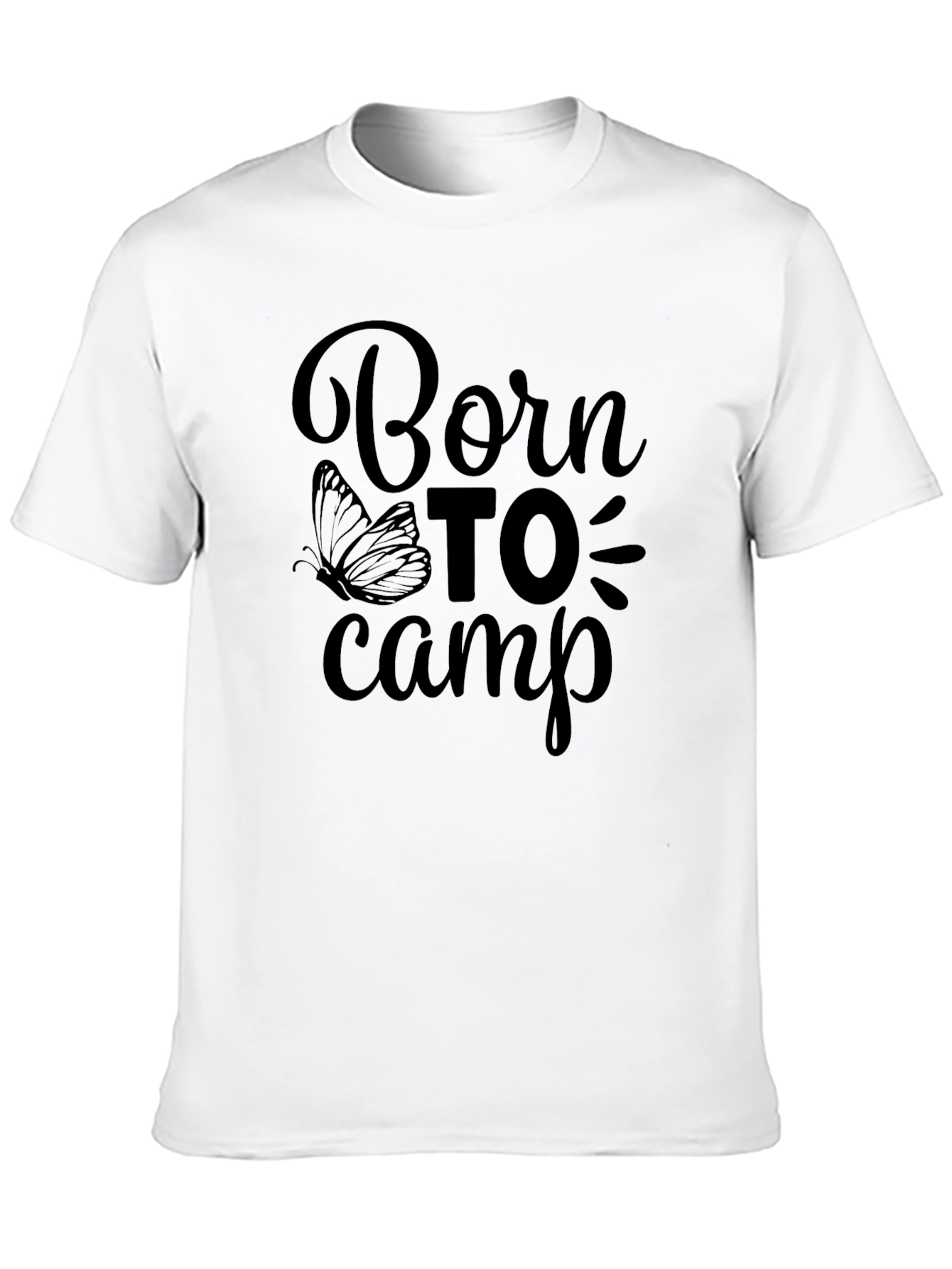 Black Born To Camp Graphic Tee - Black Cotton T-Shirt view 10
