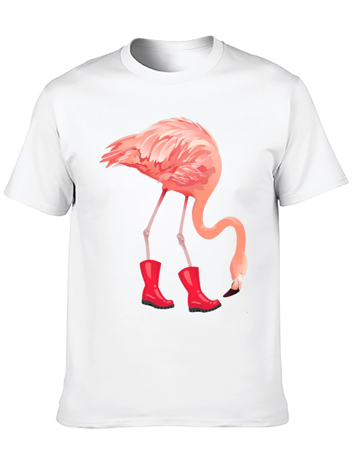 Black Flamingo in Boots Graphic Tee - Quirky Unisex T-Shirt view 10