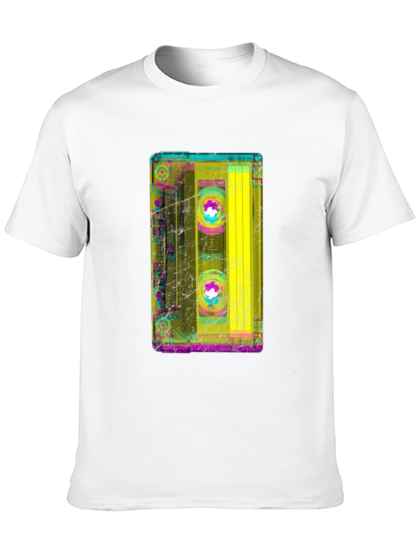 Black Retro Cassette Tape Graphic Tee - Black Cotton T-Shirt view 10