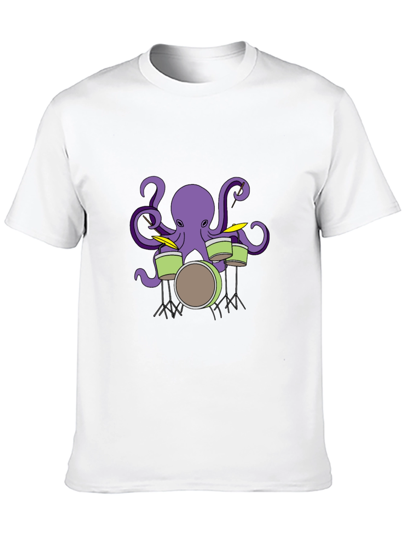 Black Octopus Drummer Graphic T-Shirt - Black view 10