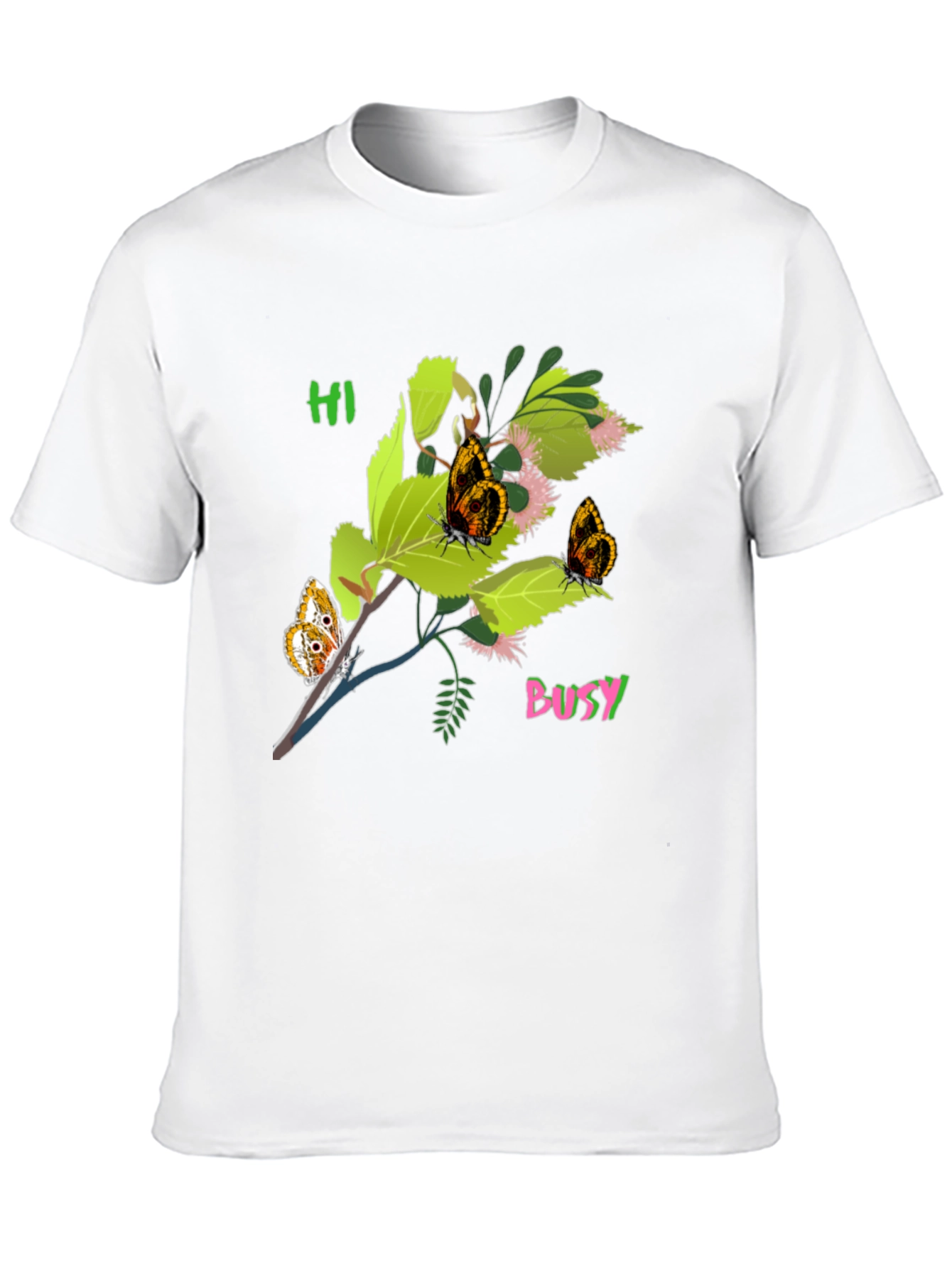 Black Black T-Shirt with Butterfly Bush Graphic view 10