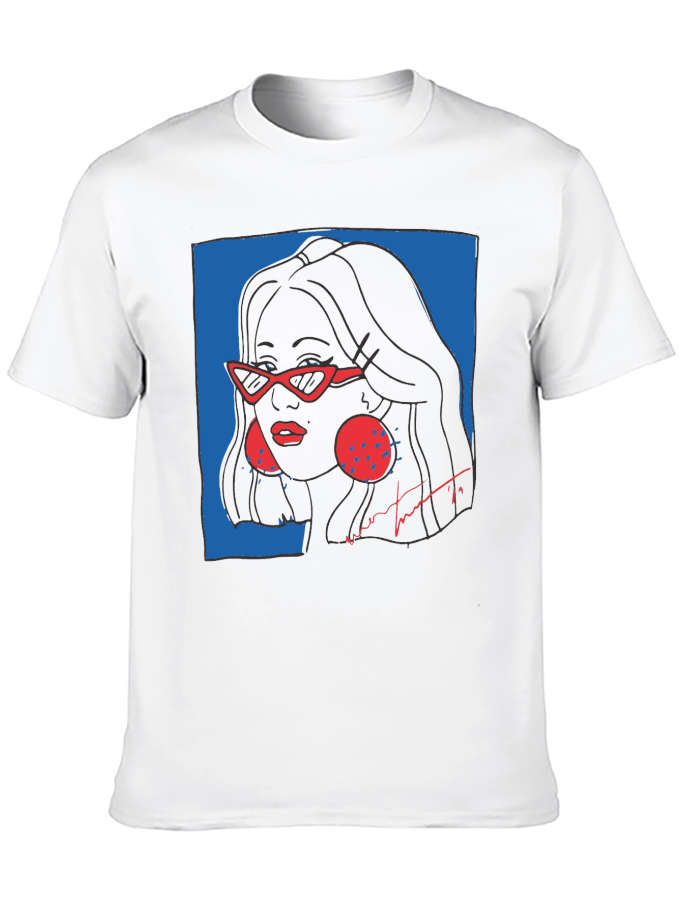 Black Stylish Graphic Print Tee - Modern Woman Portrait view 10