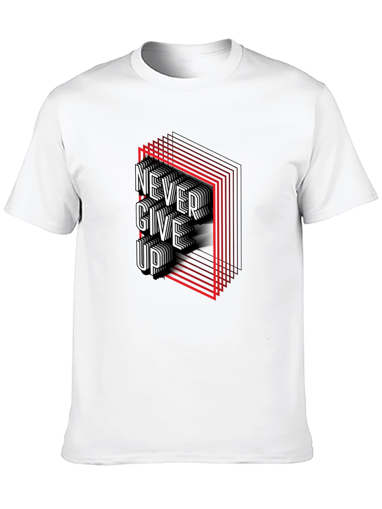 Never Give Up Graphic Print T-Shirt - 10