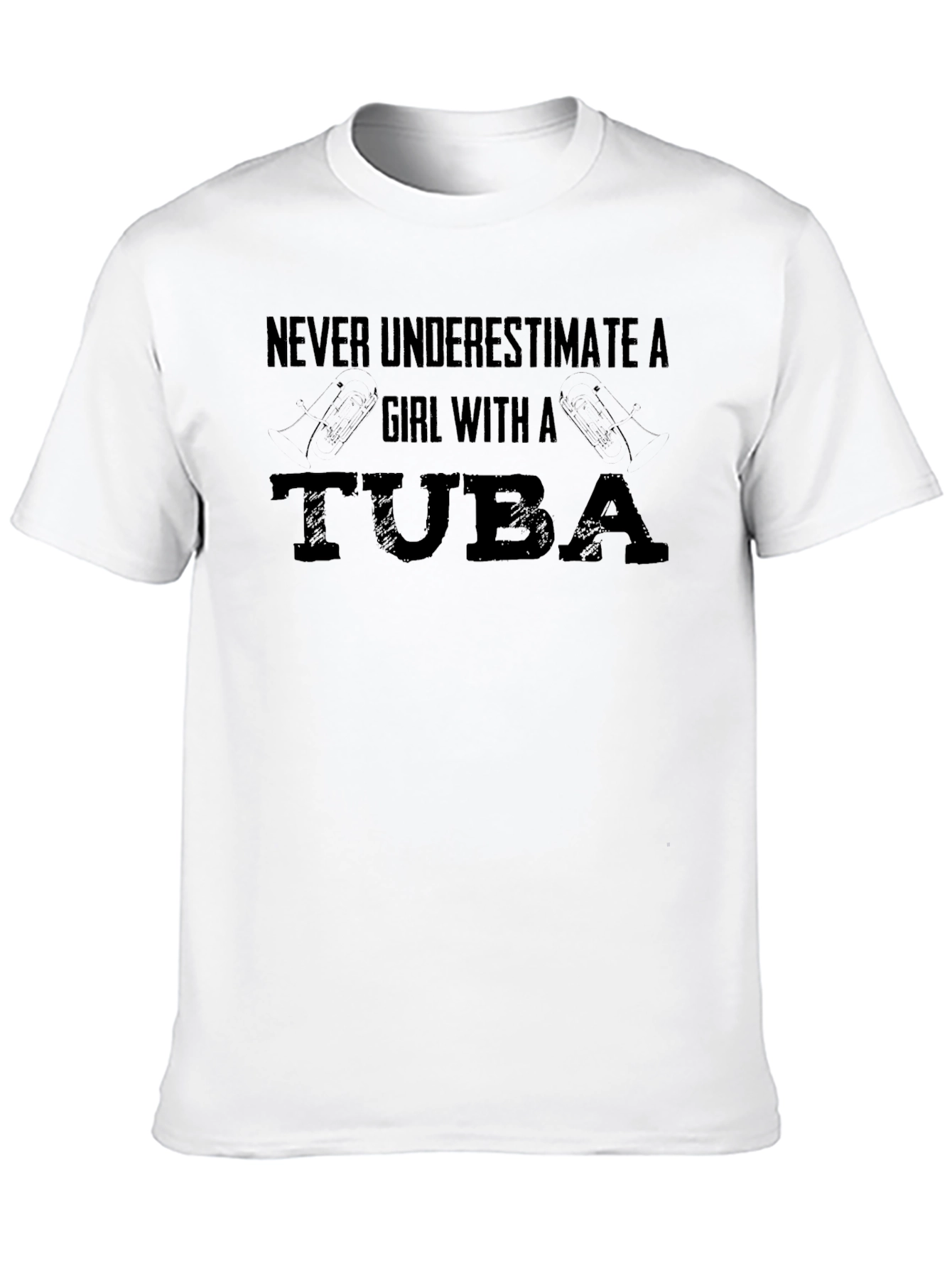 Black Never Underestimate a Girl With a Tuba T-Shirt view 10