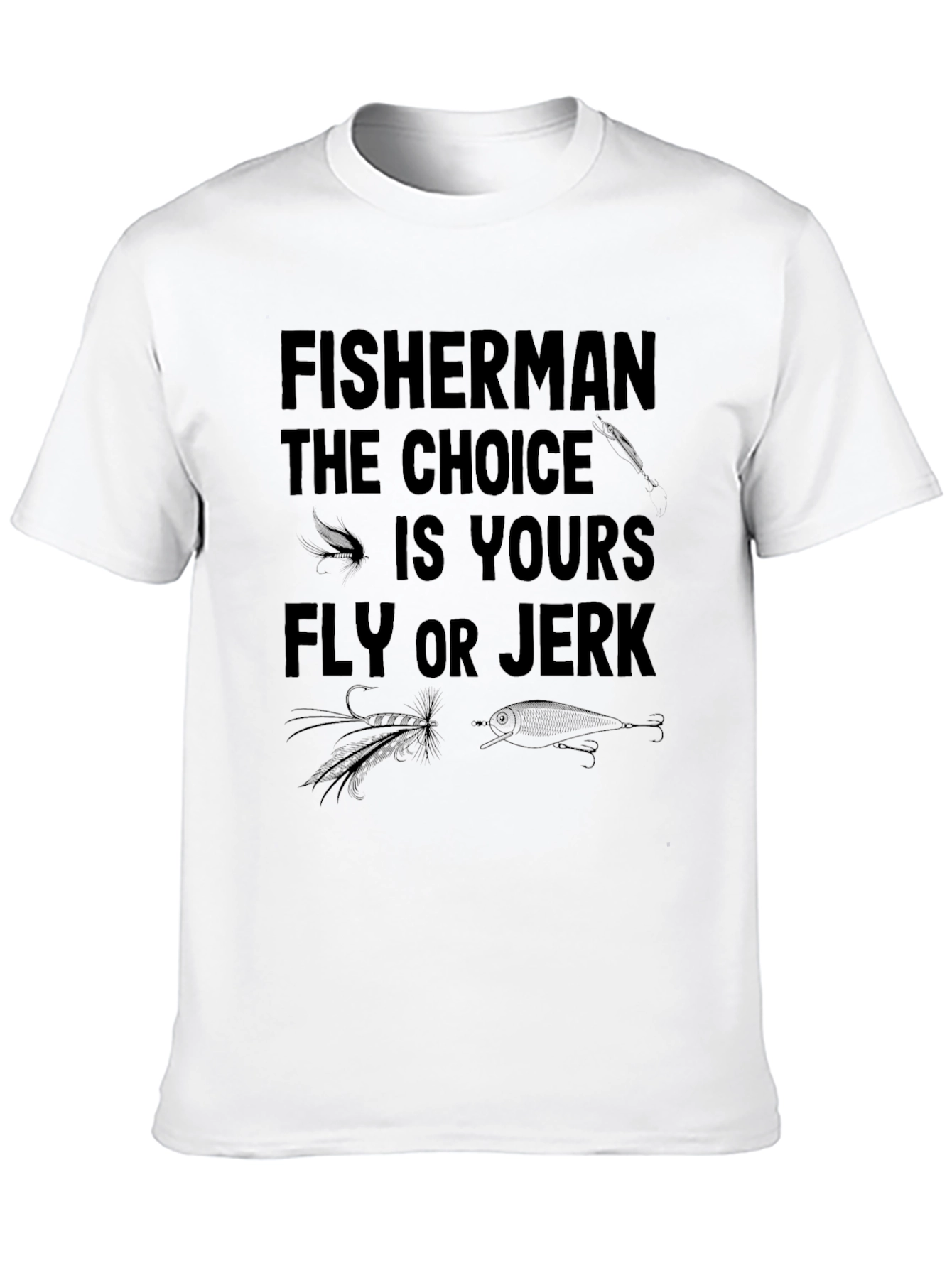 Black Fisherman Choice T-Shirt: Fly or Jerk Fishing Tee view 10