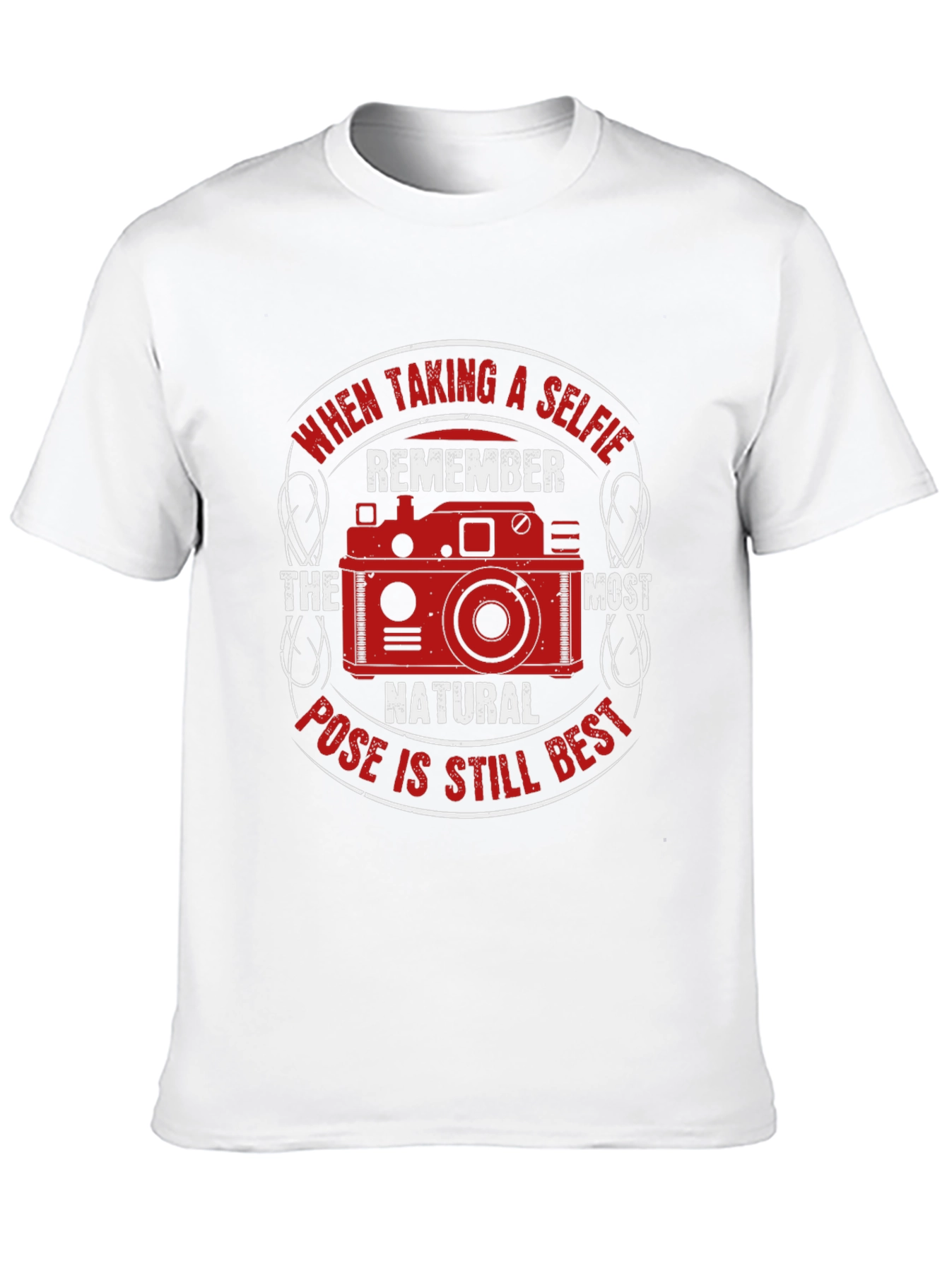 Black Selfie Camera T-Shirt - Natural Pose Best view 10