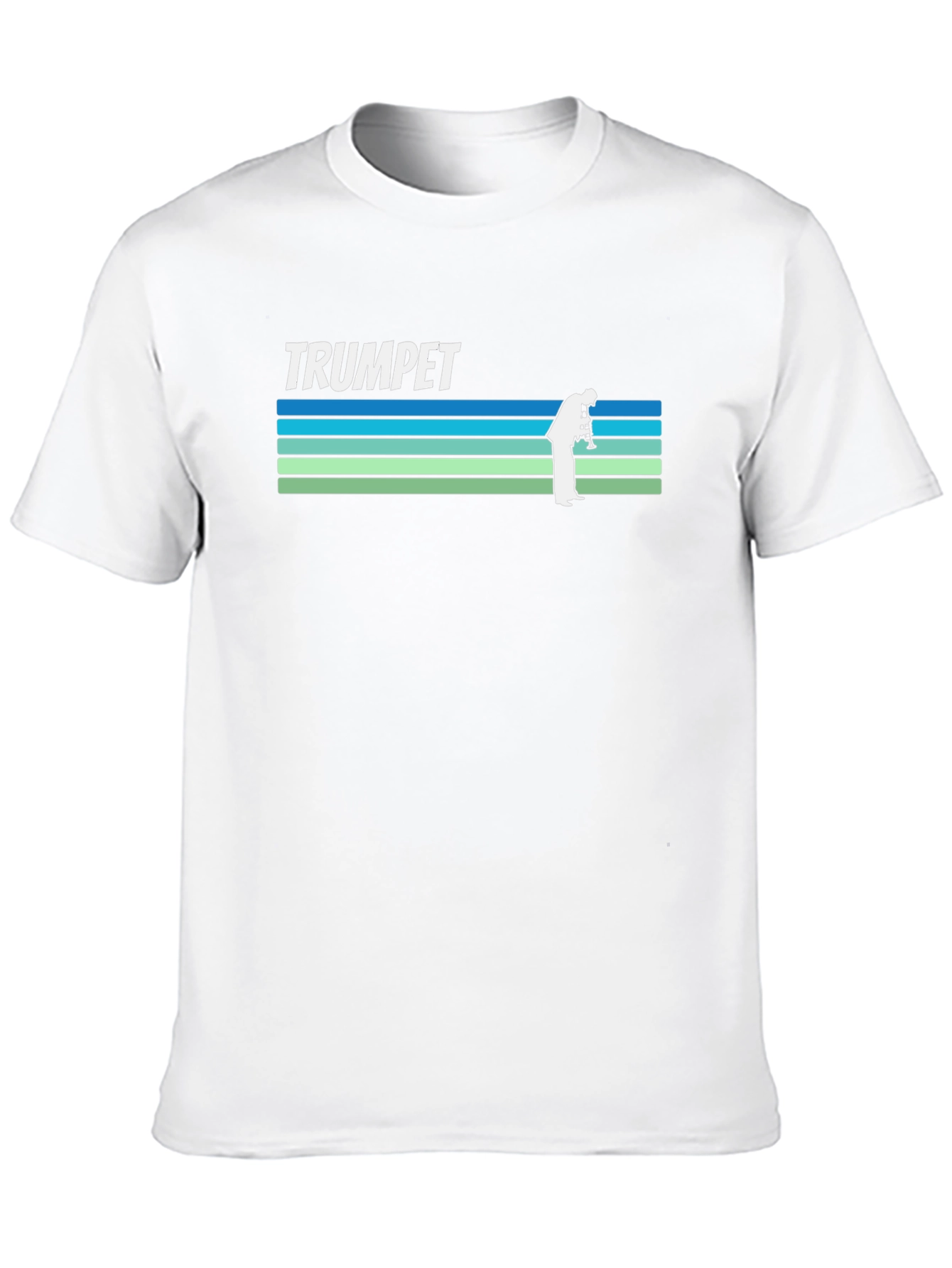 Black Retro Trumpet Player T-Shirt view 10