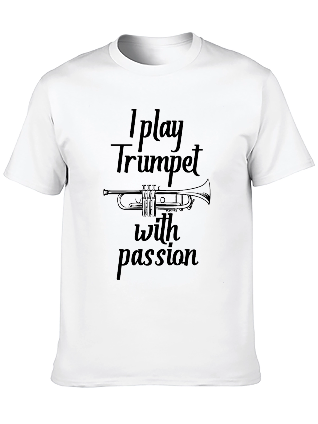 Black I Play Trumpet with Passion T-Shirt view 10