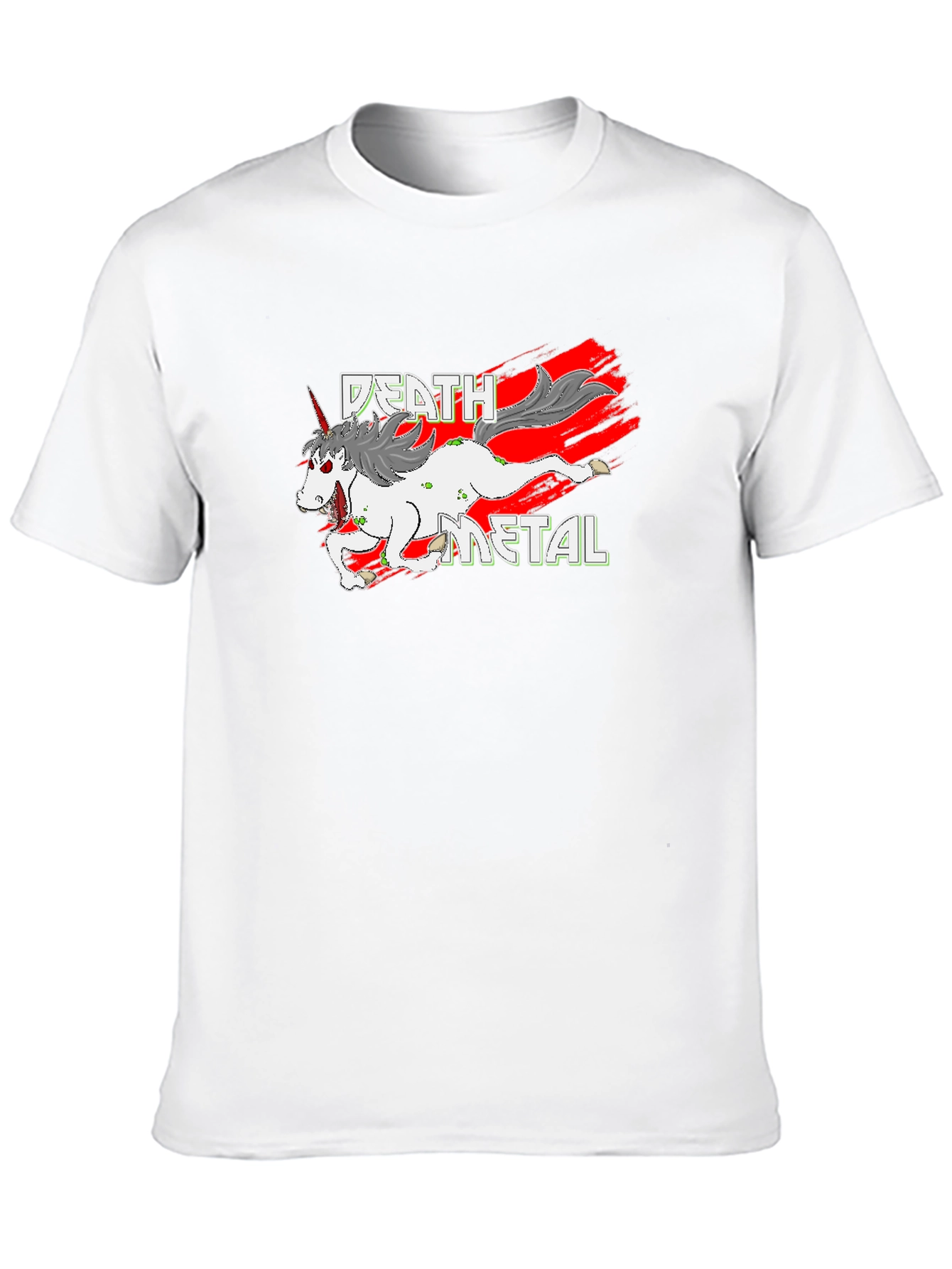 Black Death Metal Unicorn Graphic Tee - Men's Black T-Shirt view 10