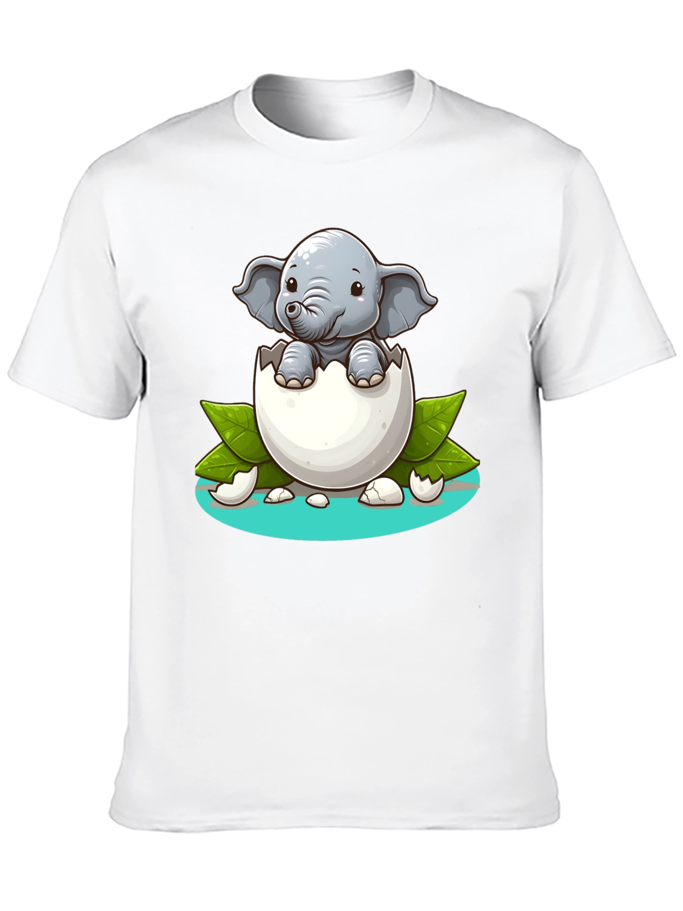 Black Cute Elephant Hatching T-Shirt - Unisex Graphic Tee view 10